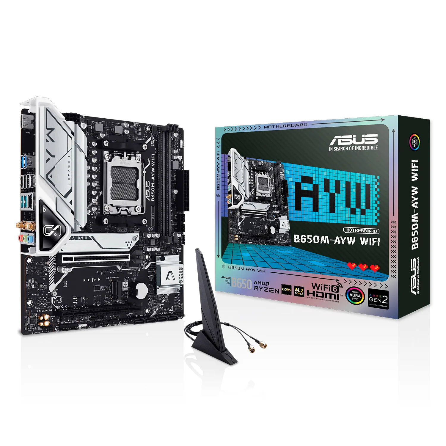 Placa Mãe Asus 650M-AYW WiFi DDR5 Socket AM5 Chipset AMD A620A Micro ATX