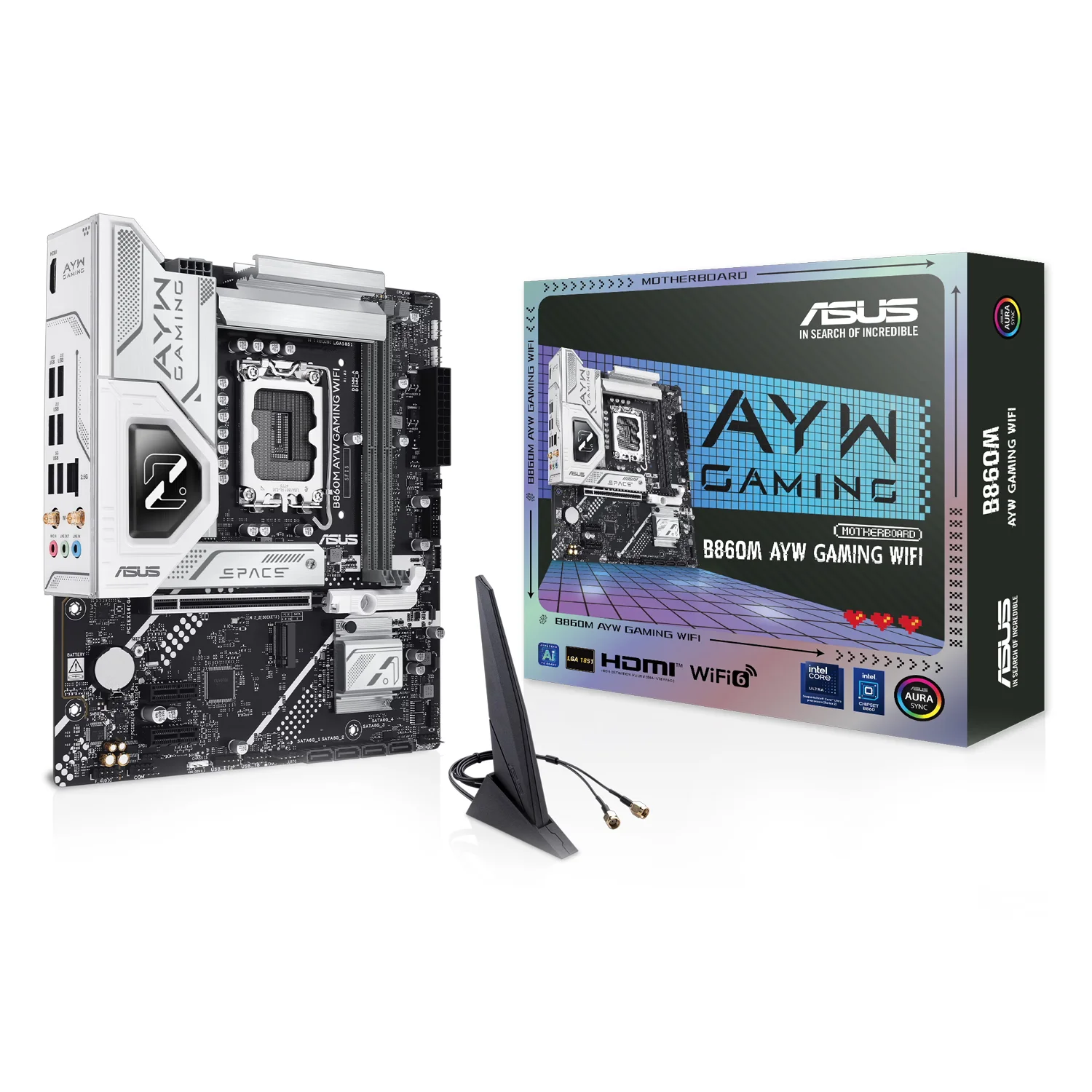 Placa Mãe Asus B860M AYW Gaming WiFi DDR5 Socket LGA 1851 Chipset Intel B860 ATX