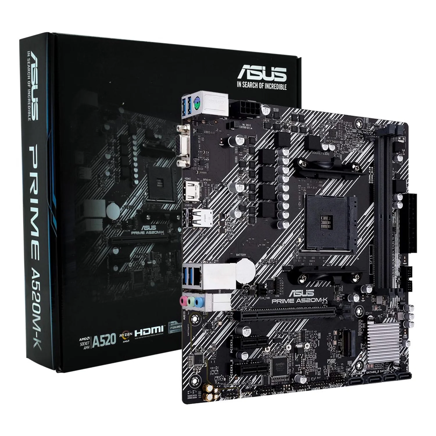 Placa Mãe Asus Prime A520M-K/CSM DDR4 Socket AM4 Chipset AMD A520 Micro ATX