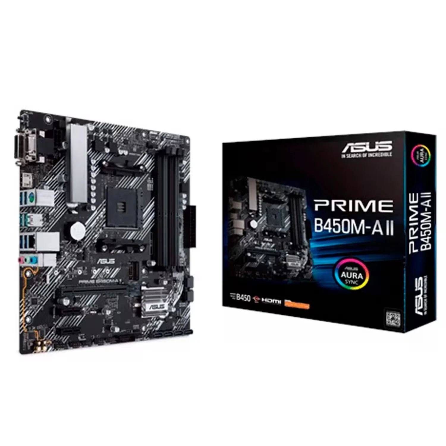 Placa Mãe Asus Prime B450M-A II/CSM Socket AM4 Chipset AMD B450 CSM 4XDDR4 OC Micro ATX