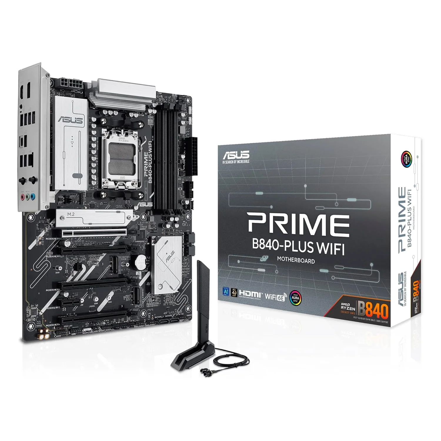 Placa Mãe Asus Prime B840-Plus WiFi 4XDDR5 Socket AM5 Chipset AMD B840 ATX