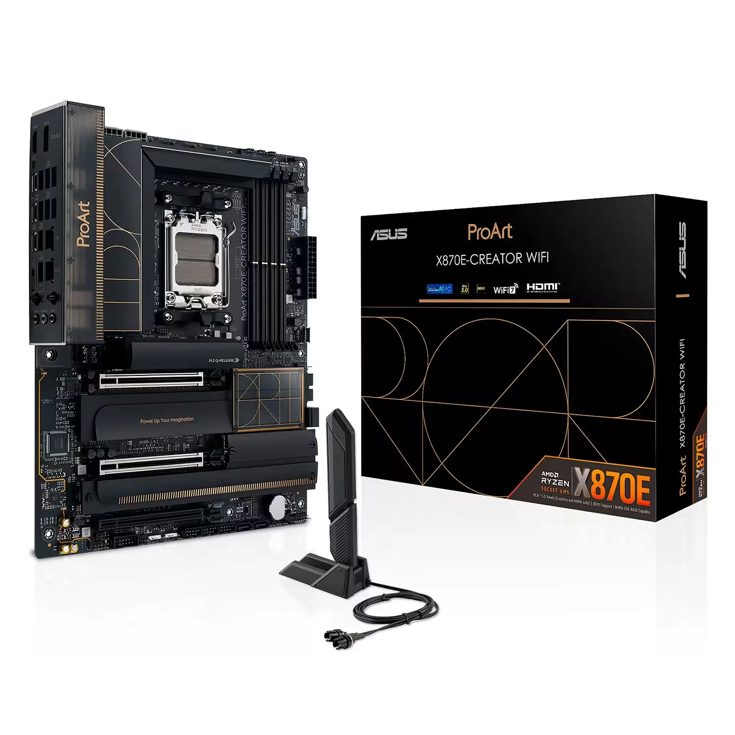 Placa Mãe Asus ProArt X870E Creator WiFi DDR5 Socket AMD AM5 Chipset AMD X870E ATX