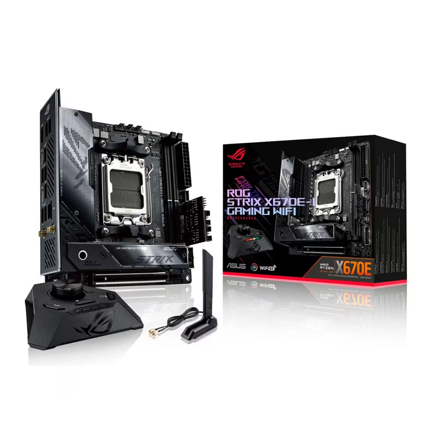 Placa Mãe Asus Rog Strix X670E-I Gaming Wi-Fi Socket AM5 Chipset AMD X670 DDR5 Mini ITX