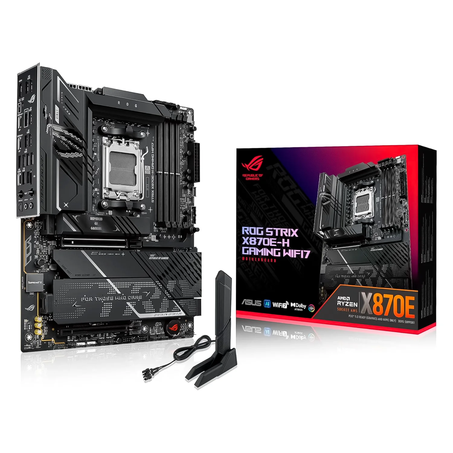 Placa Mãe Asus ROG Strix X870E-H Gaming WiFi 7 DDR5 Socket AM5 Chipset AMD X870E ATX
