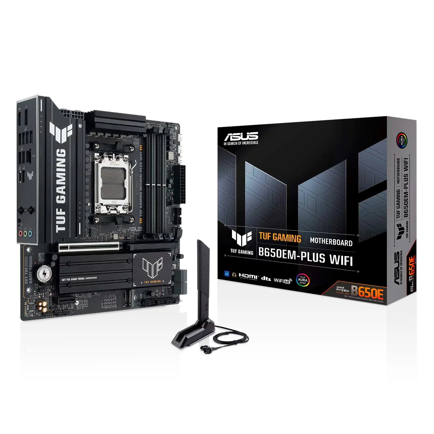 Placa Mãe Asus Tuf Gaming B650EM-Plus WiFi Socket AM5 Chipset AMD B650 DDR5 Micro ATX