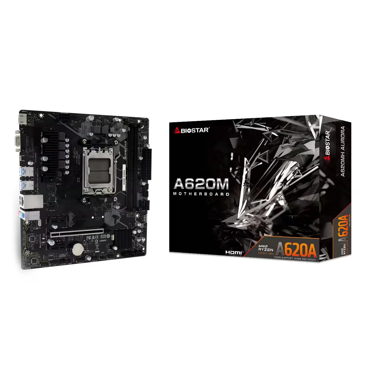 Placa Mãe Biostar A620MH Aurora DDR5 Socket AM5 Chipset AMD A620 Micro ATX