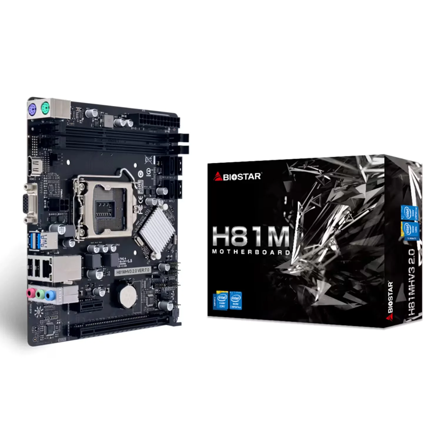 Placa Mãe Biostar  H81MHV3 3.0 Socket LGA 1150 Chipset Intel H81 2XDDR3 Micro ATX