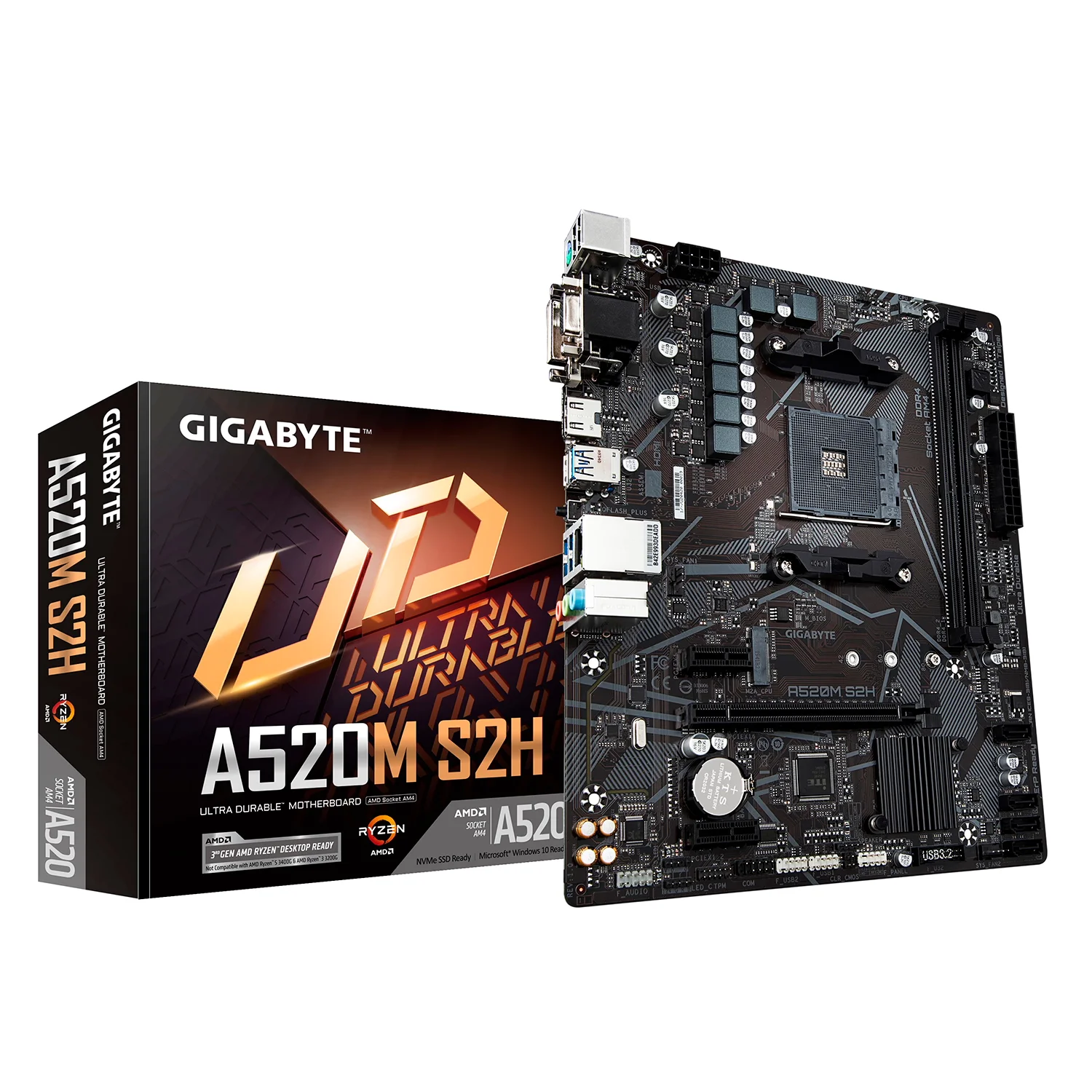 Placa Mãe Gigabyte A520M DS3H AC DDR4 Socket AMD AM4 Chipset A520 Micro ATX