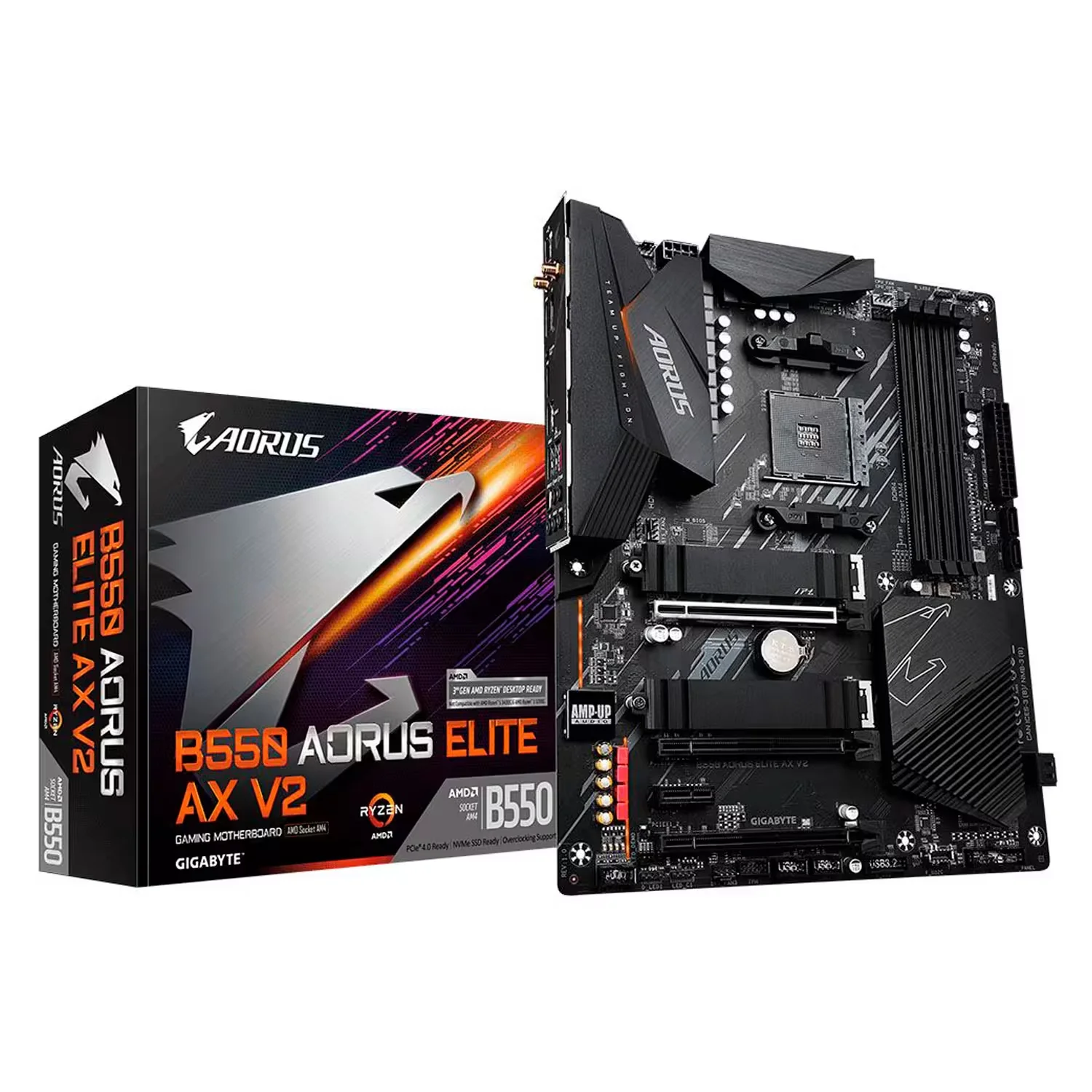 Placa Mãe Gigabyte B550 Aorus Elite V2 DDR4 Socket AM4 Chipset AMD B550 ATX