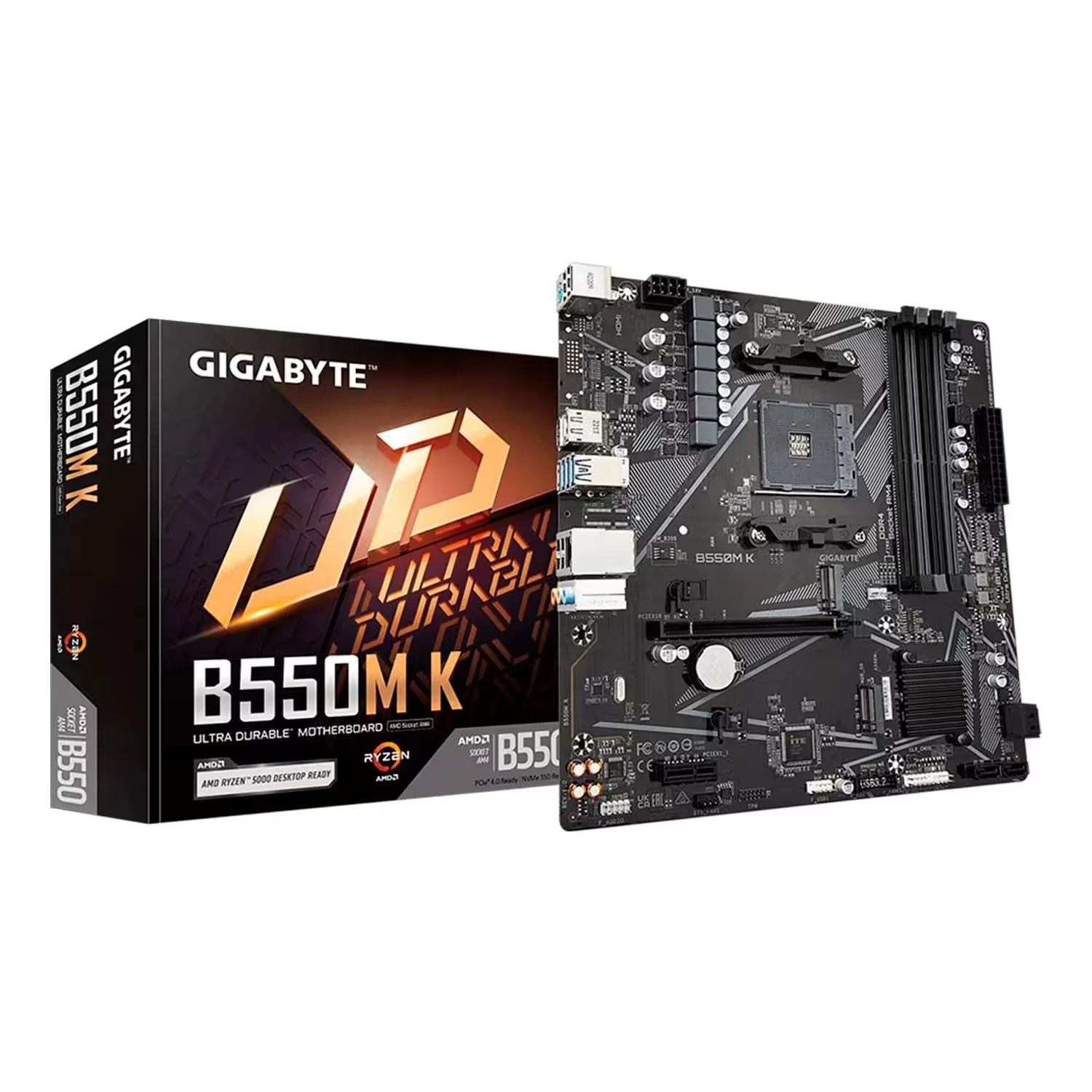 Placa Mãe Gigabyte B550M K Socket AM4 Chipset AMD B550 DDR4 Micro ATX