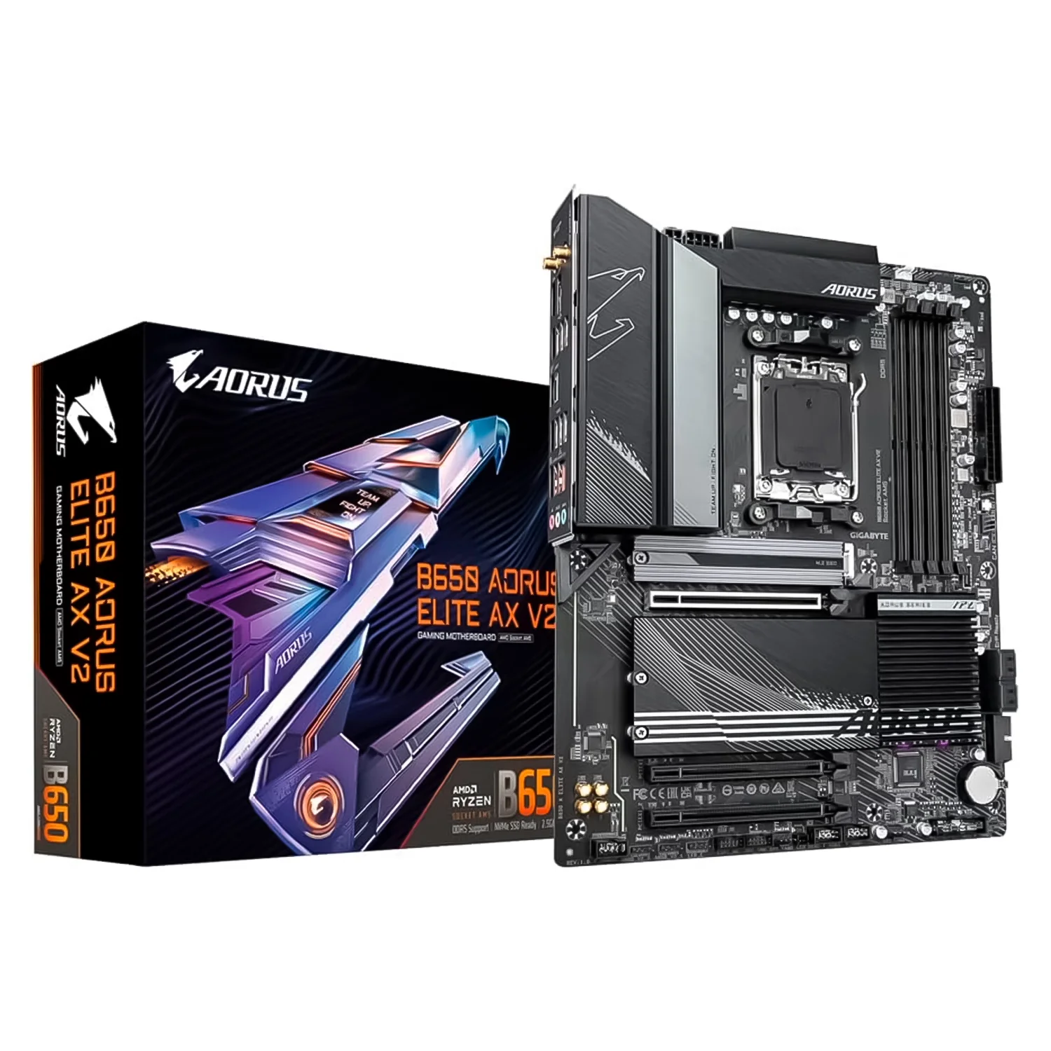 Placa Mãe Gigabyte B650 Aorus Elite AX V2 4XDDR5 Socket AM5 Chipset AMD B650 ATX