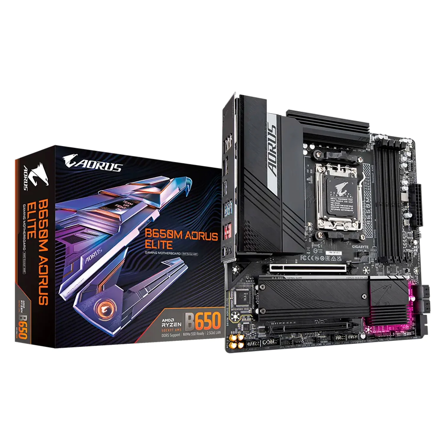Placa Mãe Gigabyte B650M Aorus Elite Socket AM5 Chipset AMD B650 DDR5 Micro ATX