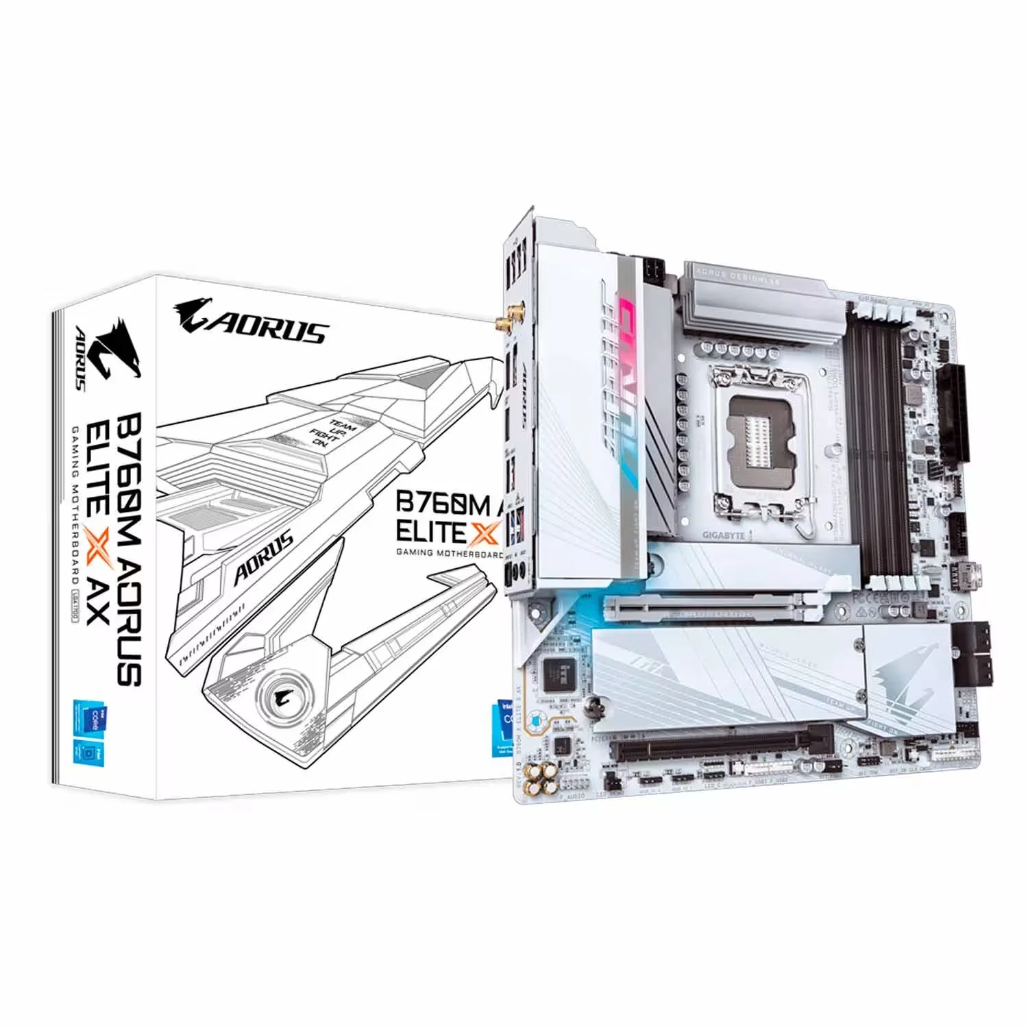 Placa Mãe Gigabyte B760M Aorus Elite X AX DDR5 Socket LGA 1700 Chipset Intel B760 Micro ATX