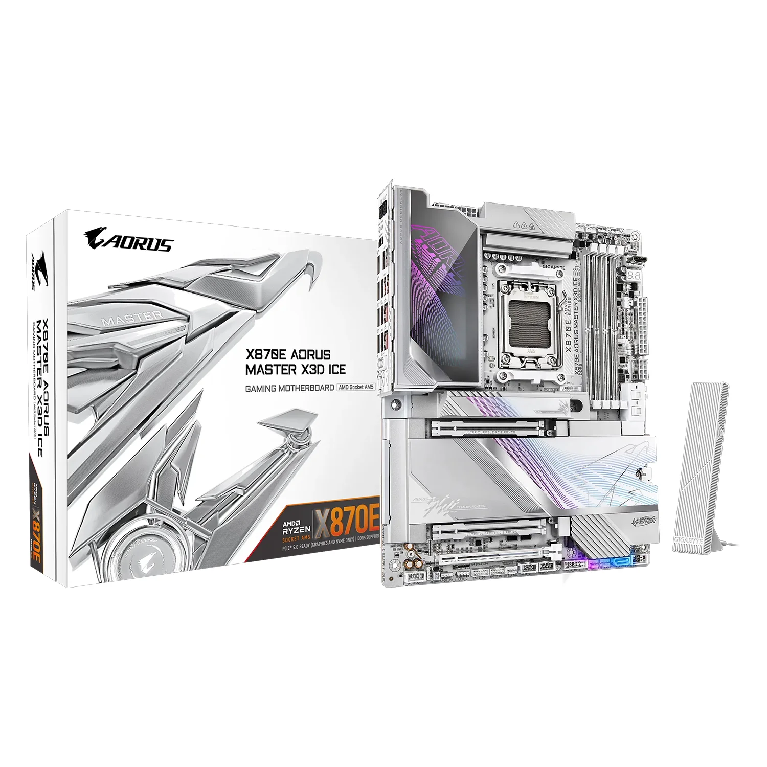 Placa Mãe Gigabyte X870E Aorus Master X3D Ice DDR5 Socket AM5 Chipset AMD X870E ATX