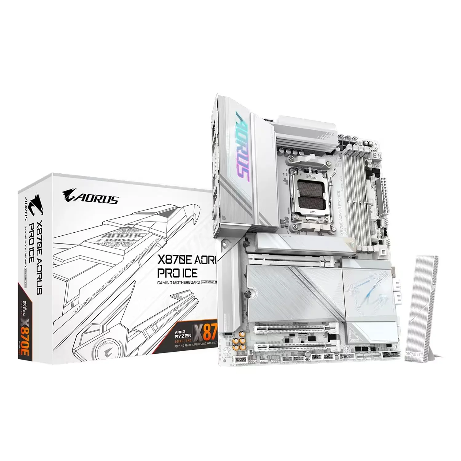 Placa Mãe Gigabyte X870E Aorus Pro Ice 4XDDR5 Socket AM5 Chipset AMD X870 ATX
