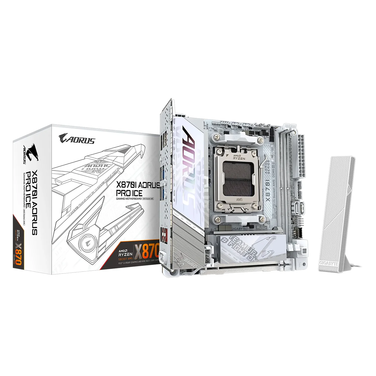 Placa Mãe Gigabyte X870I Aorus Pro Ice DDR5 Socket AMD Chipset AMD X870 Mini ITX