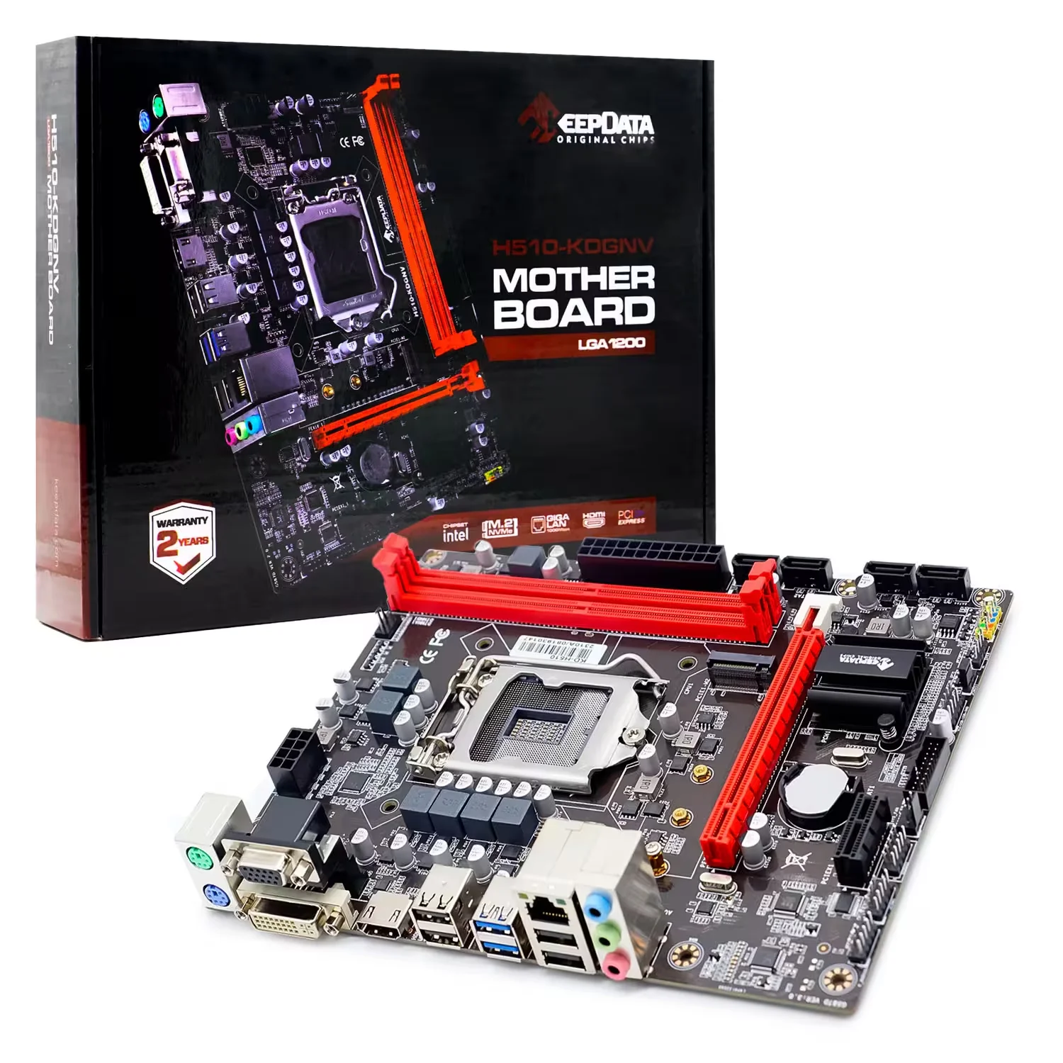 Placa Mãe Keepdata H510-KDGNV DDR4 Socket LGA 1200 Chipset H510 Micro ATX