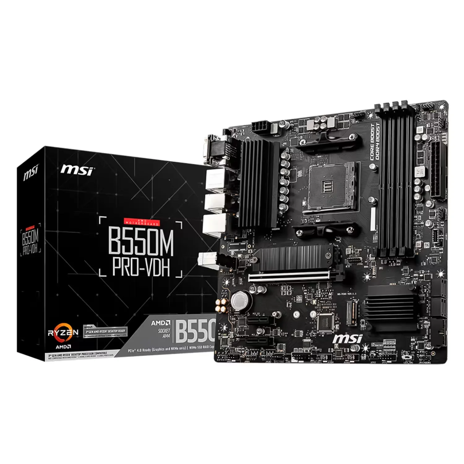 Placa Mãe MSI B550M PRO-VDH DDR4 Socket AM4 Chipset AMD B550 Micro ATX
