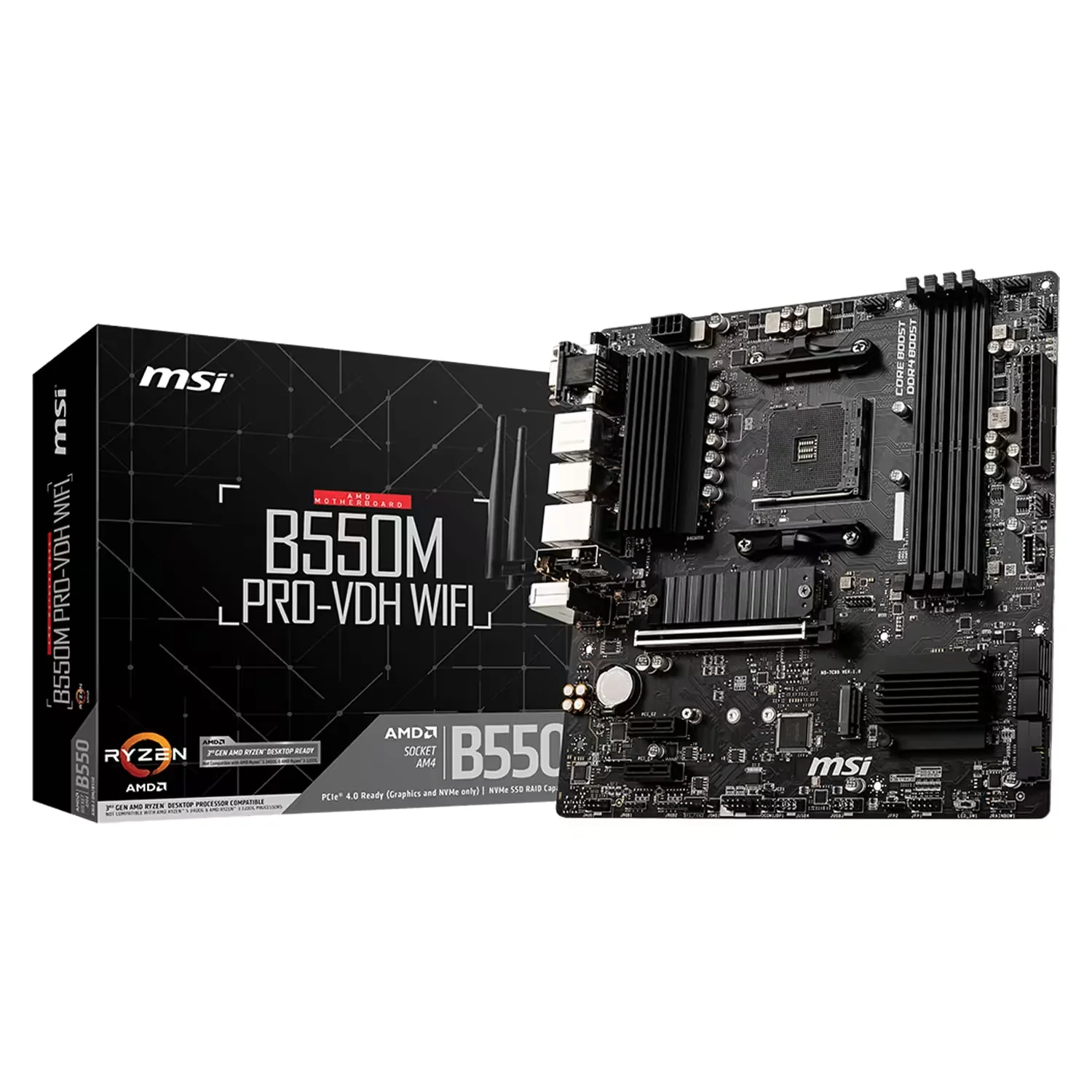 Placa Mãe MSI B550M Pro-VDH WiFi DDR4 Socket AMD AM4 Chipset B550 Micro ATX