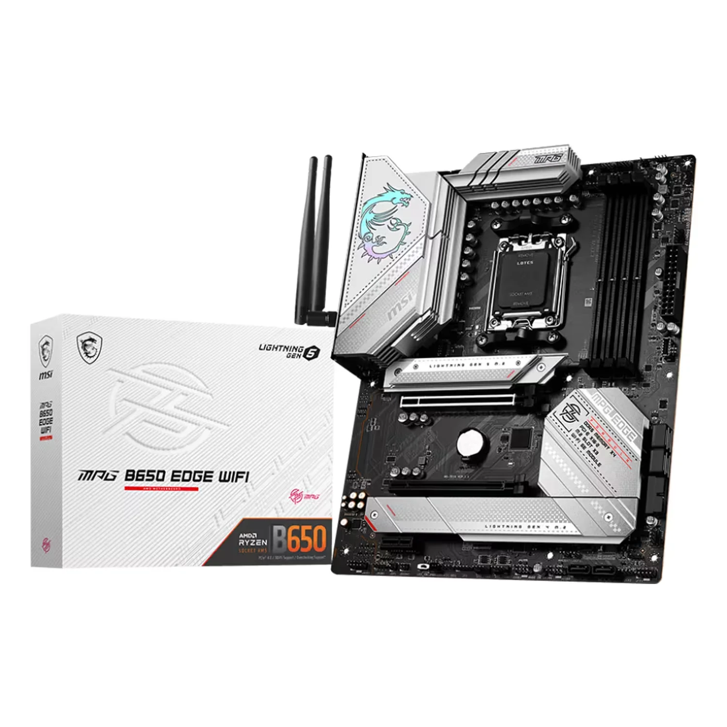 Placa Mãe MSI B650 MPG EDGE Wi-Fi DDR5 Socket AMD AM5 Chipset B650 ATX