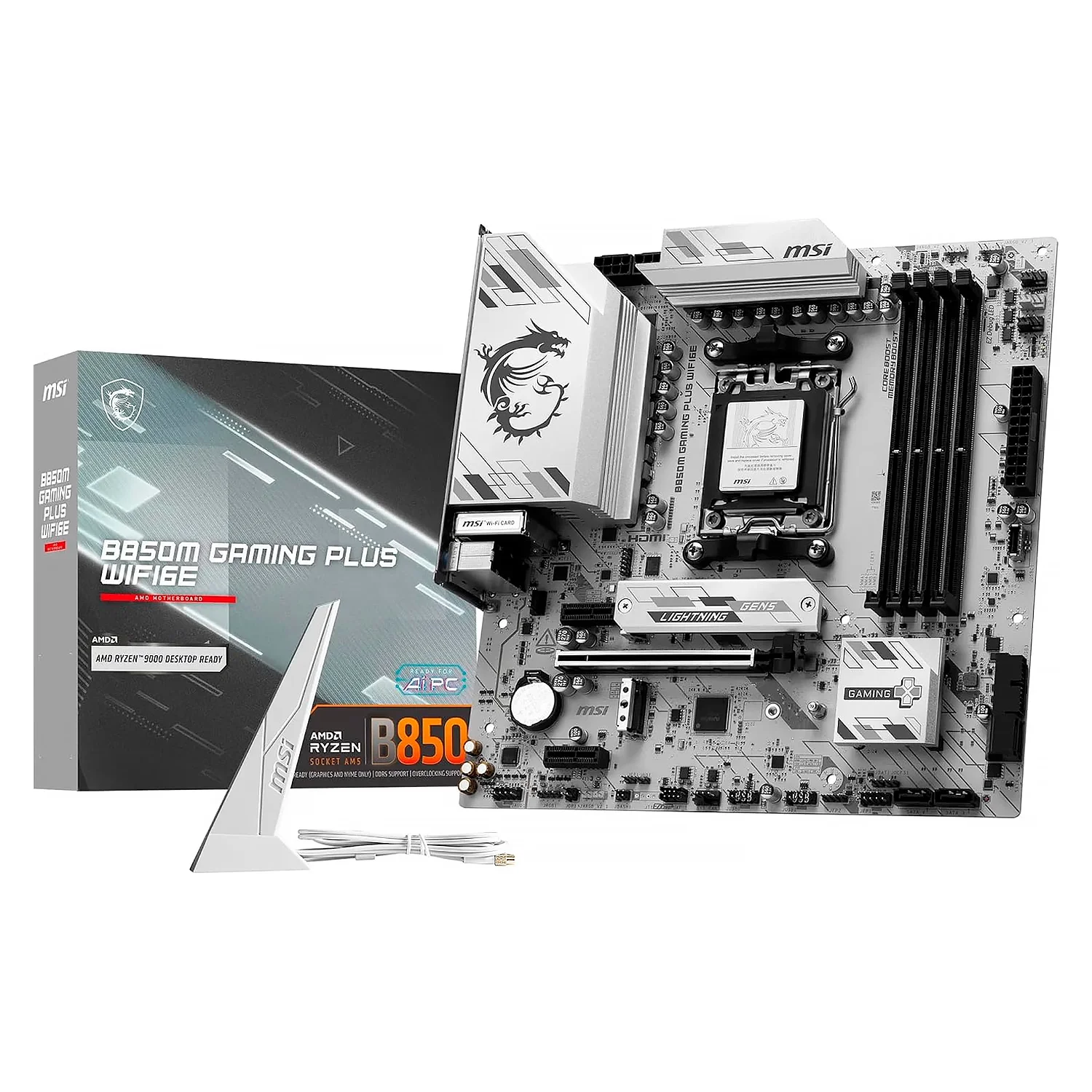 Placa Mãe MSI B850M Gaming Plus WiFi DDR5 Socket AM5 Chipset AMD B850 Micro ATX