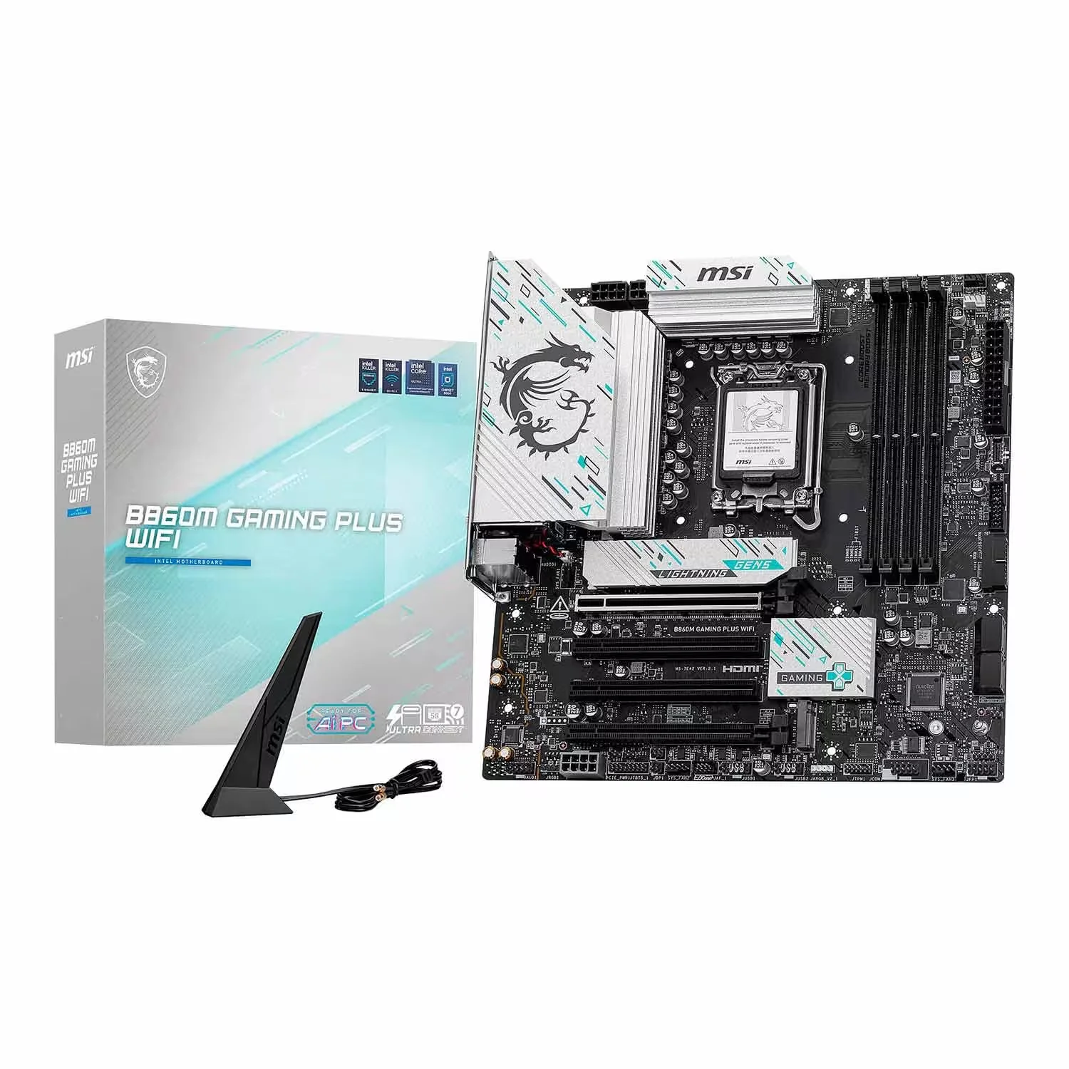Placa Mãe MSI B860M Gaming Plus WiFi 4XDDR5 Socket LGA 1851 Chipset Intel B860 Micro ATX