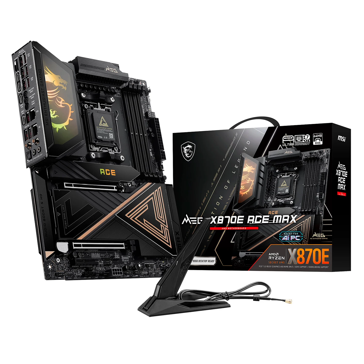Placa Mãe MSI MEG X870E ACE MAX WiFi DDR5 Socket AM5 Chipset AMD X870E ATX