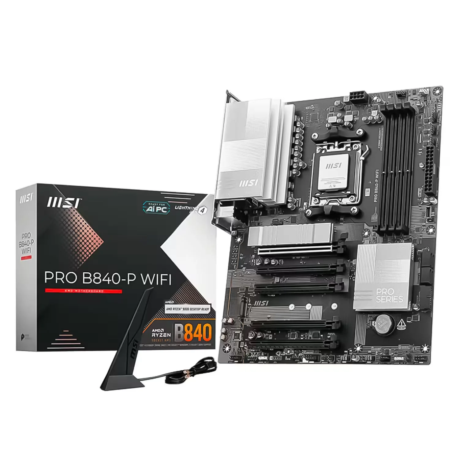Placa Mãe MSI PRO B840-P Wi-Fi 4XDDR5 Socket AM5 Chipset AMD B840 ATX