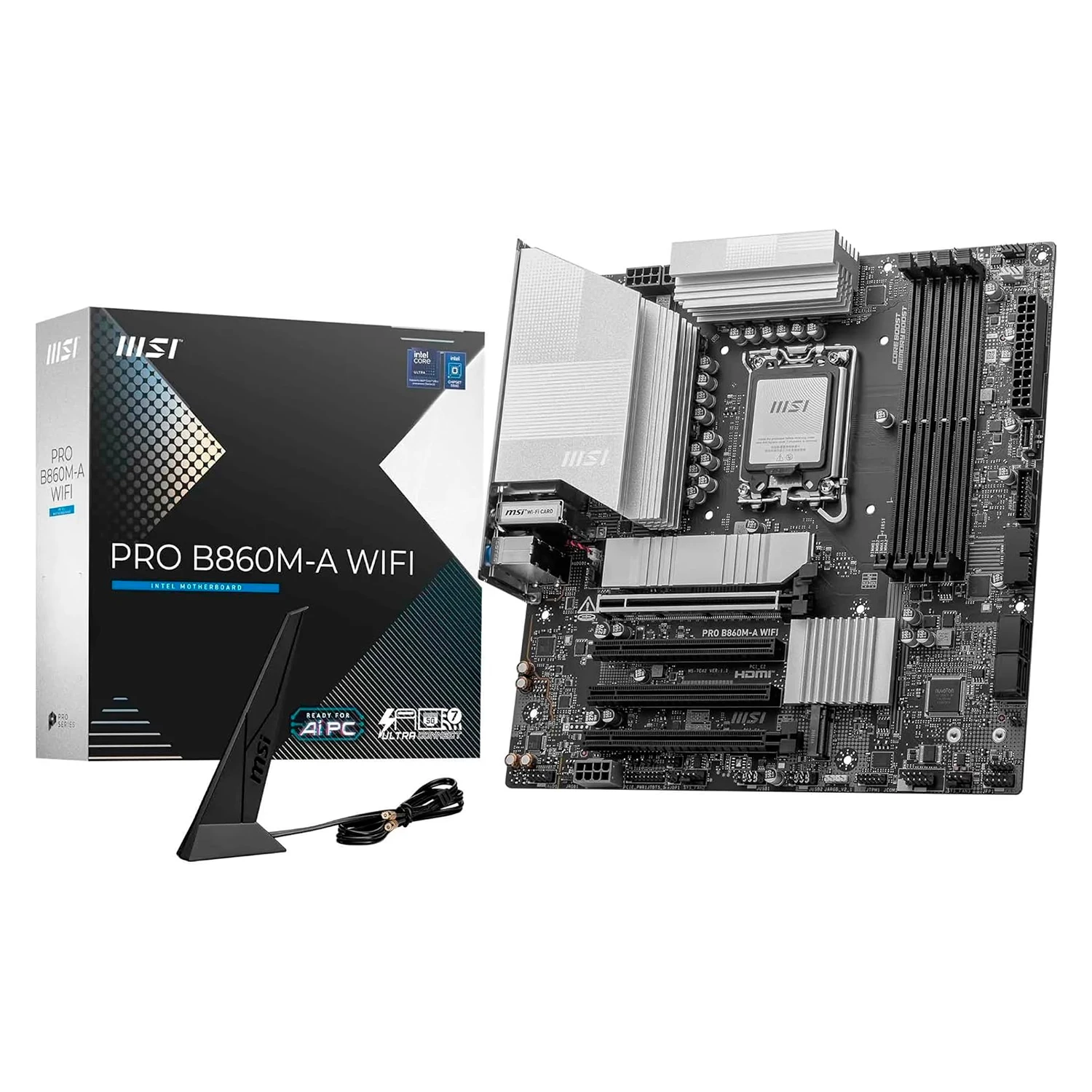 Placa Mãe MSI Pro B860M-A Wi-Fi DDR5 Socket LGA 1851 Chipset Intel B860 Micro ATX