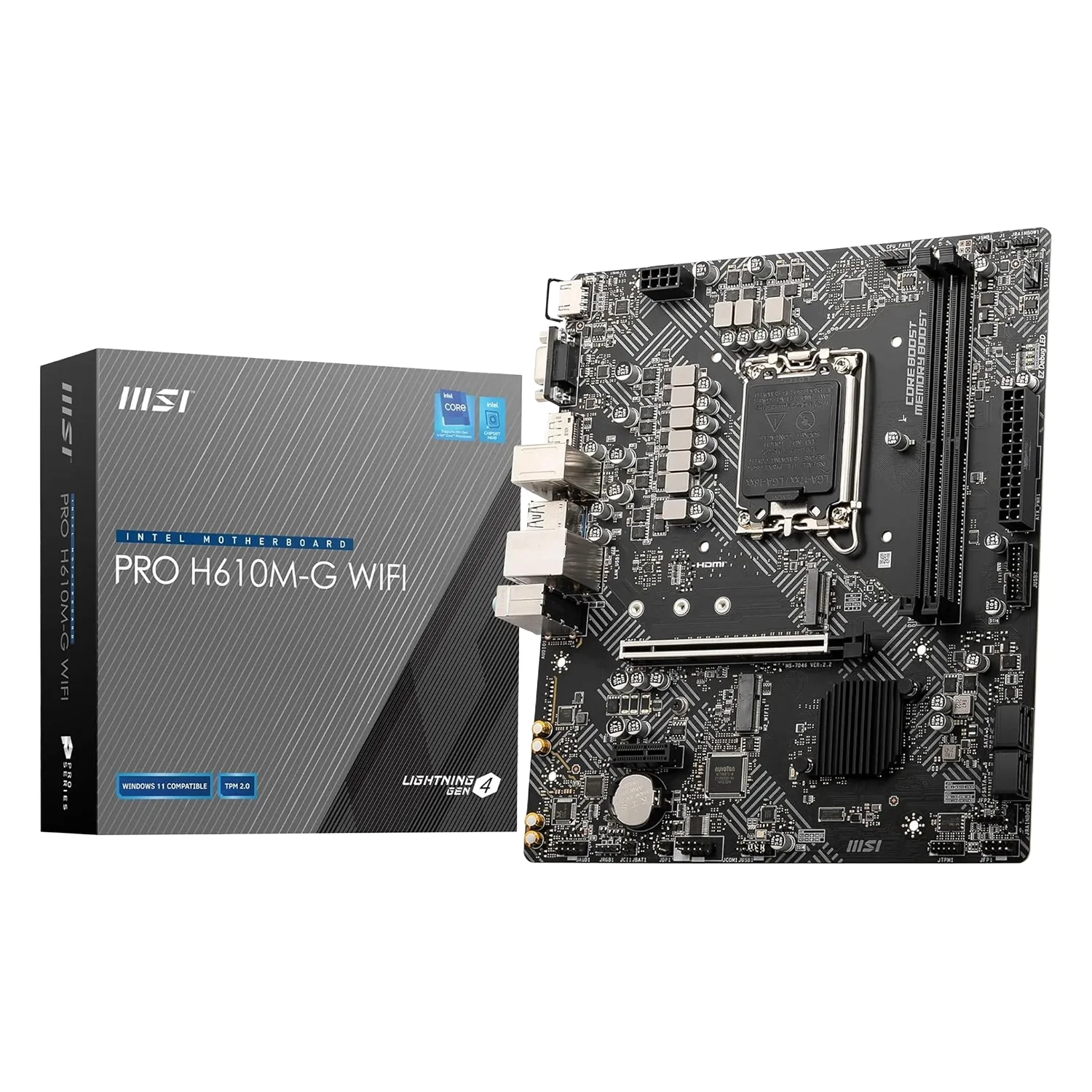 Placa Mãe MSI Pro H610M-G WiFi DDR5 Socket LGA 1700 Chipset Intel H610 Micro ATX OEM