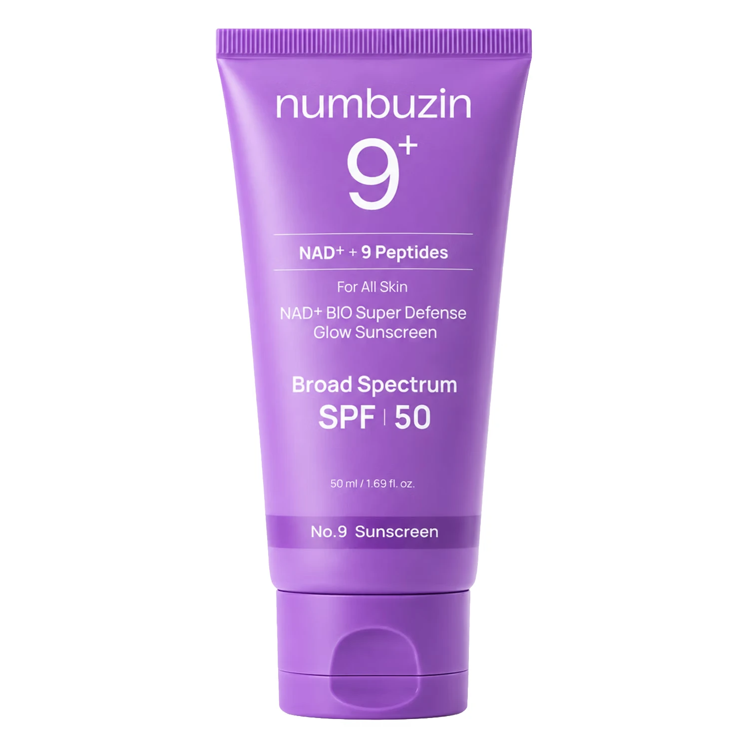 Protetor Solar Facial Numbuzin No. 9 NAD+ Bio Super Defense Glow SPS 50 50ml
