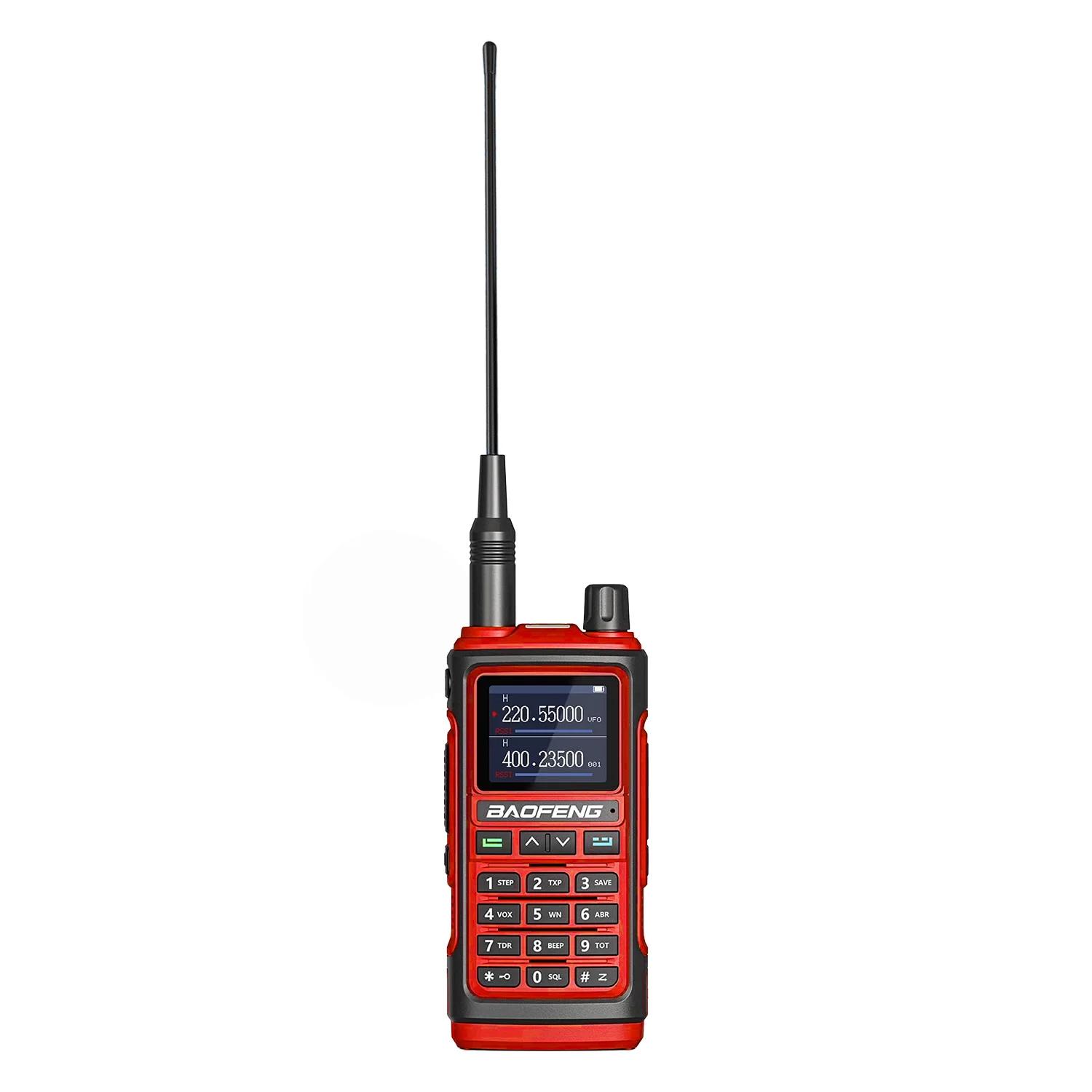 Rádio Walk Talk Baofeng UV-17M Dual Band LCD - Preto e Vermelho