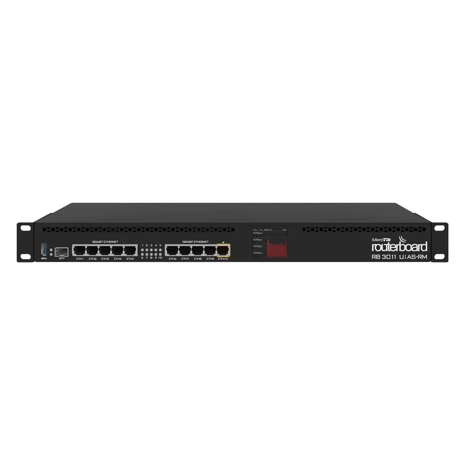 Roteador Mikrotik Routerboard RB3011UIAS-RM 1000 Mbps - Preto