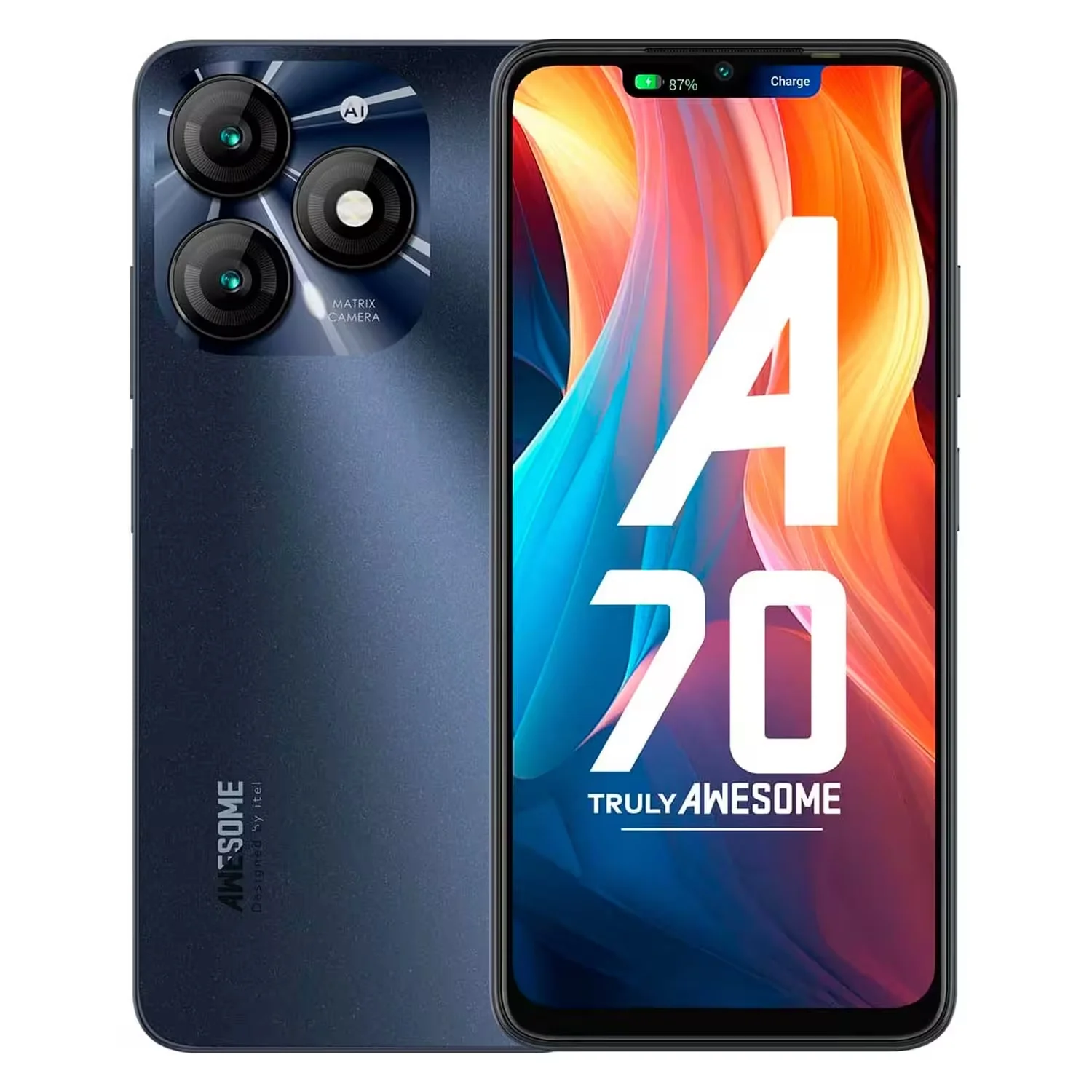 Smartphone Itel A70 A665L 256GB 4GB RAM Dual SIM Tela 6.6" - Preto (LTE BR)
