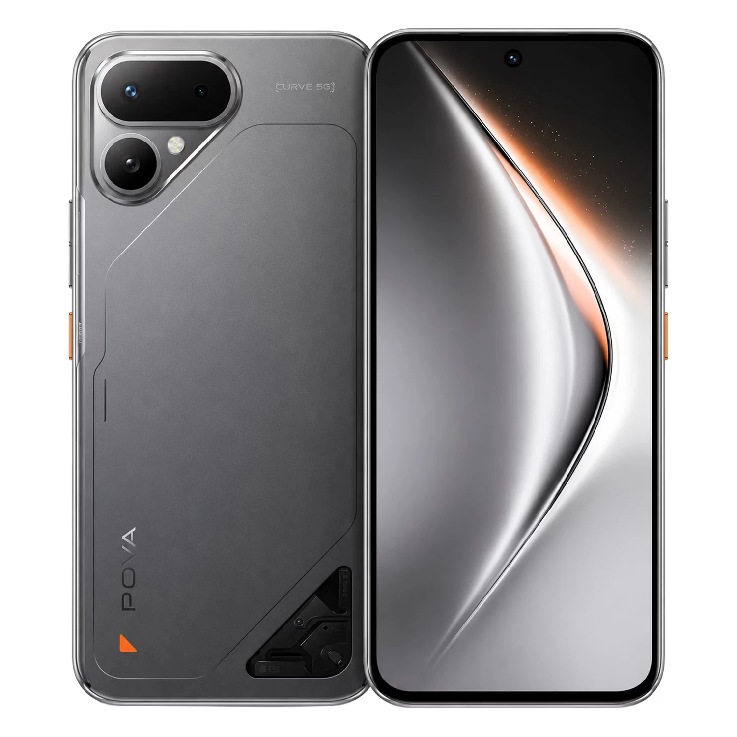 Smartphone Tecno Pova Curve 2 5G LK7K 256GB 8GB RAM Dual SIM Tela 6.78" - Titânio
