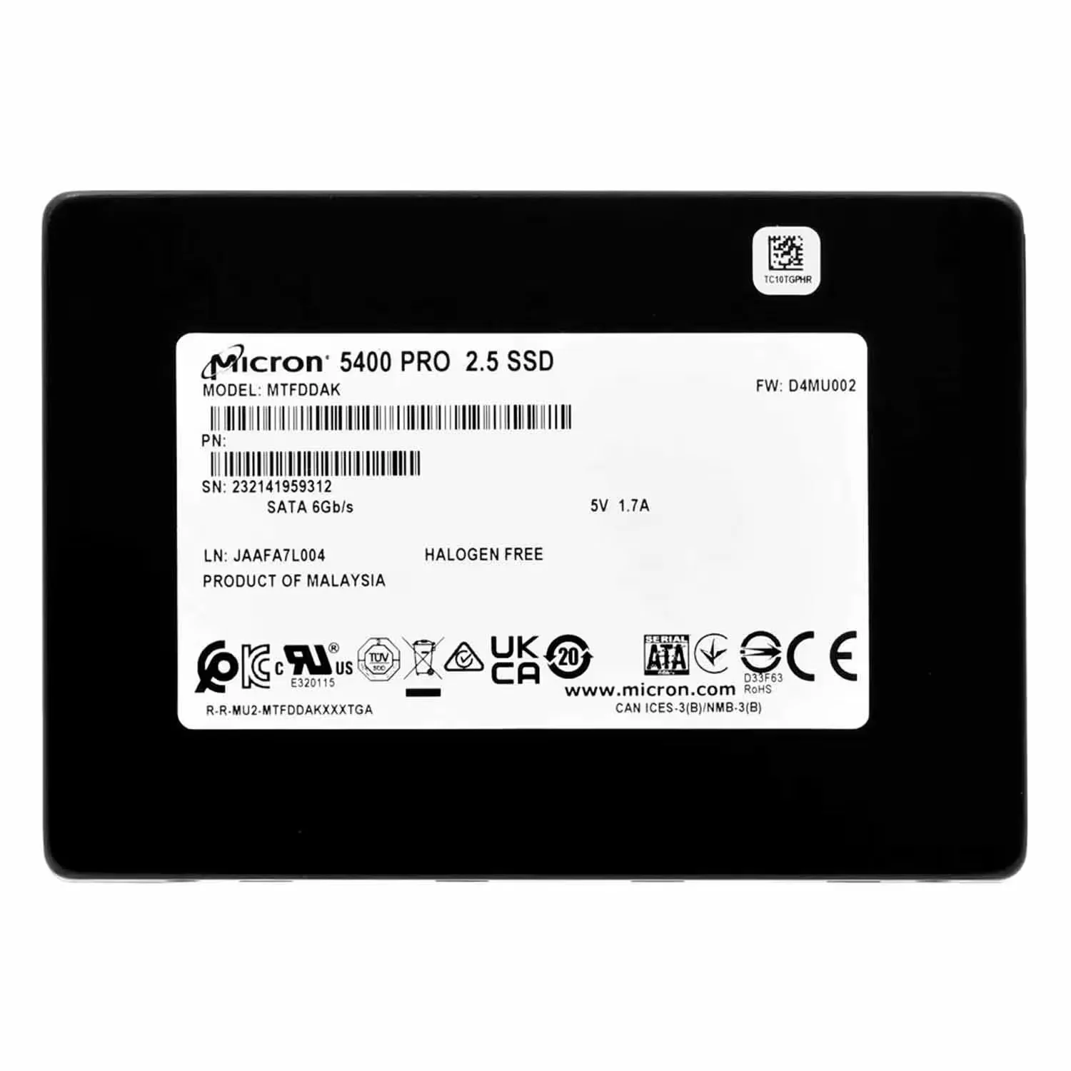 SSD Crucial Micron 5400 PRO 3.84TBGB 2.5" SATA - MTFDDAK3T8TGA-1BC1ZAB