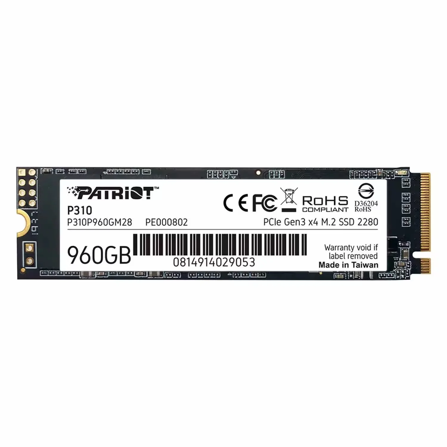 SSD M.2 Patriot 960GB NVMe PCIe Gen 3 - P310P960GM28