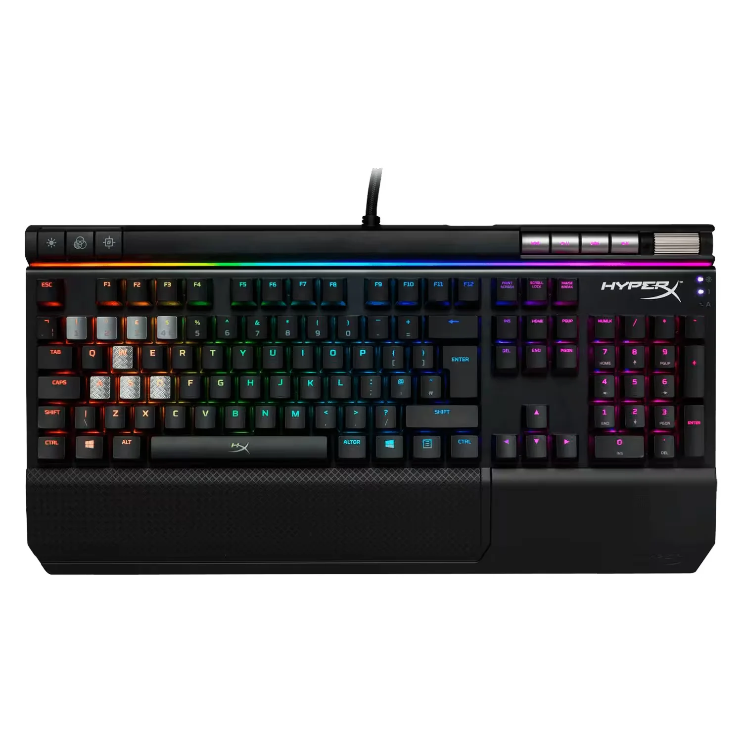 Teclado Gamer Kingston Hyperx Alloy Elite RGB Blue Switch com Fio - Preto HX-KB2BL2-US/R2