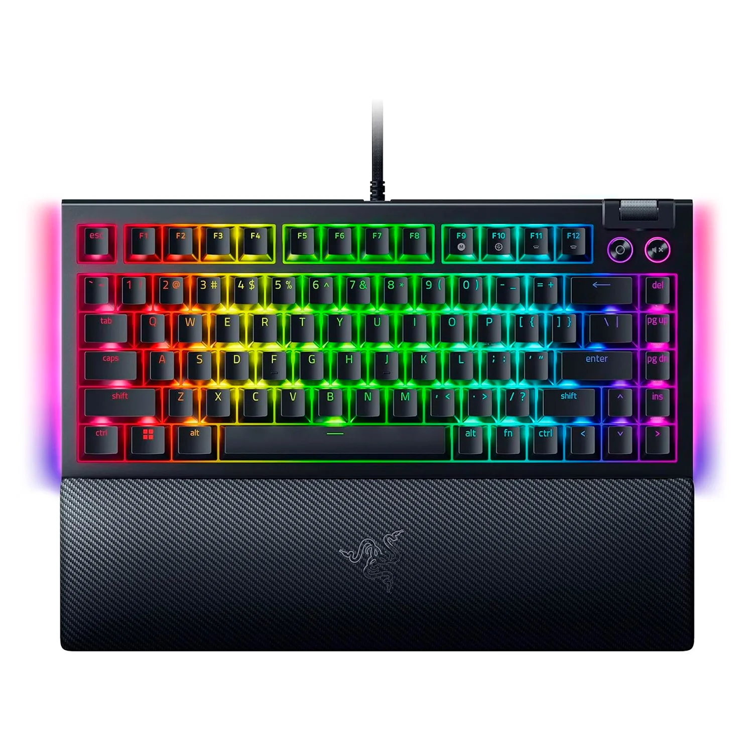 Teclado Gamer Razer Blackwidow V4 RZ03-05003400-R3U1 RGB Switch Hotswap Layout 75% USB - Phantom Verde