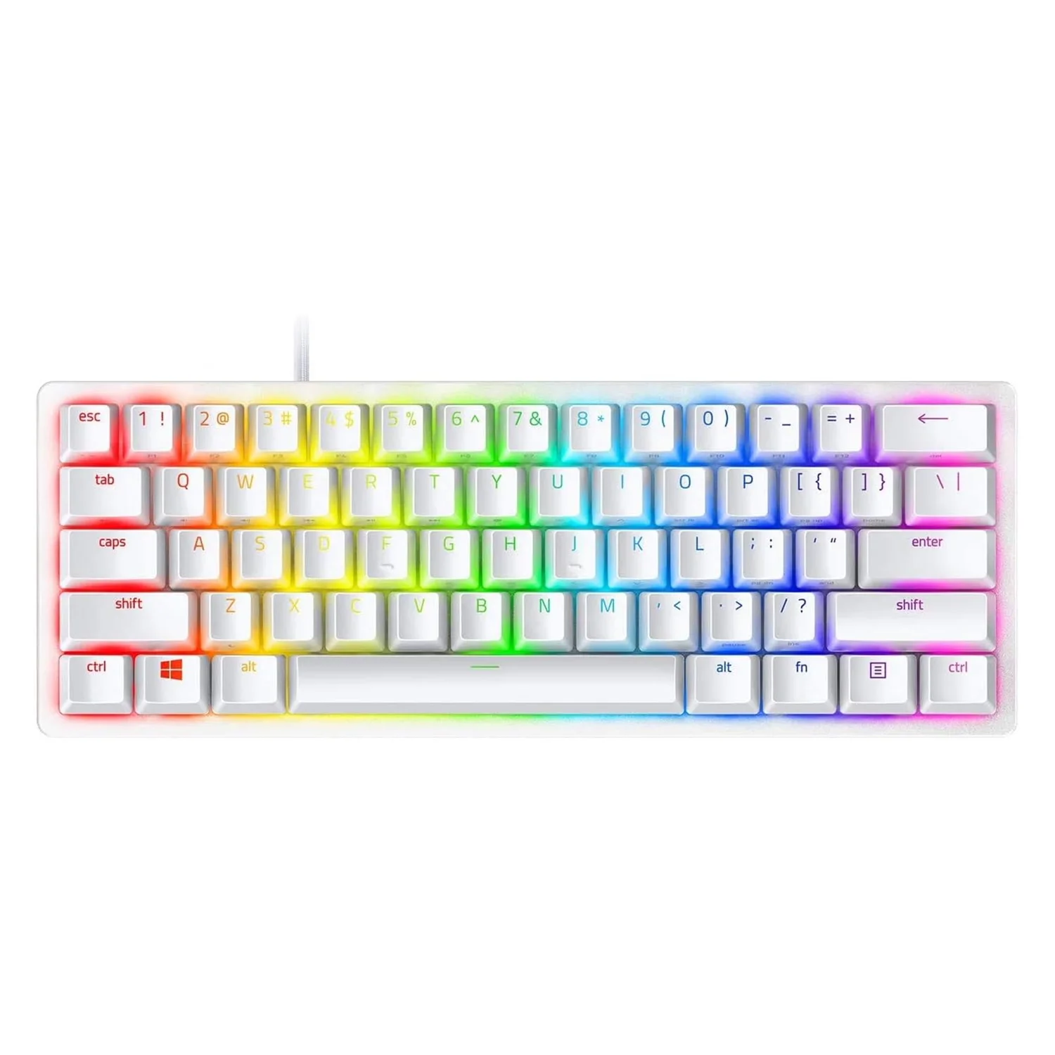 Teclado Gamer Razer Huntsman Mini RZ03-03393300-R3U1 RGB Switch Purple Layout 60% - Branco