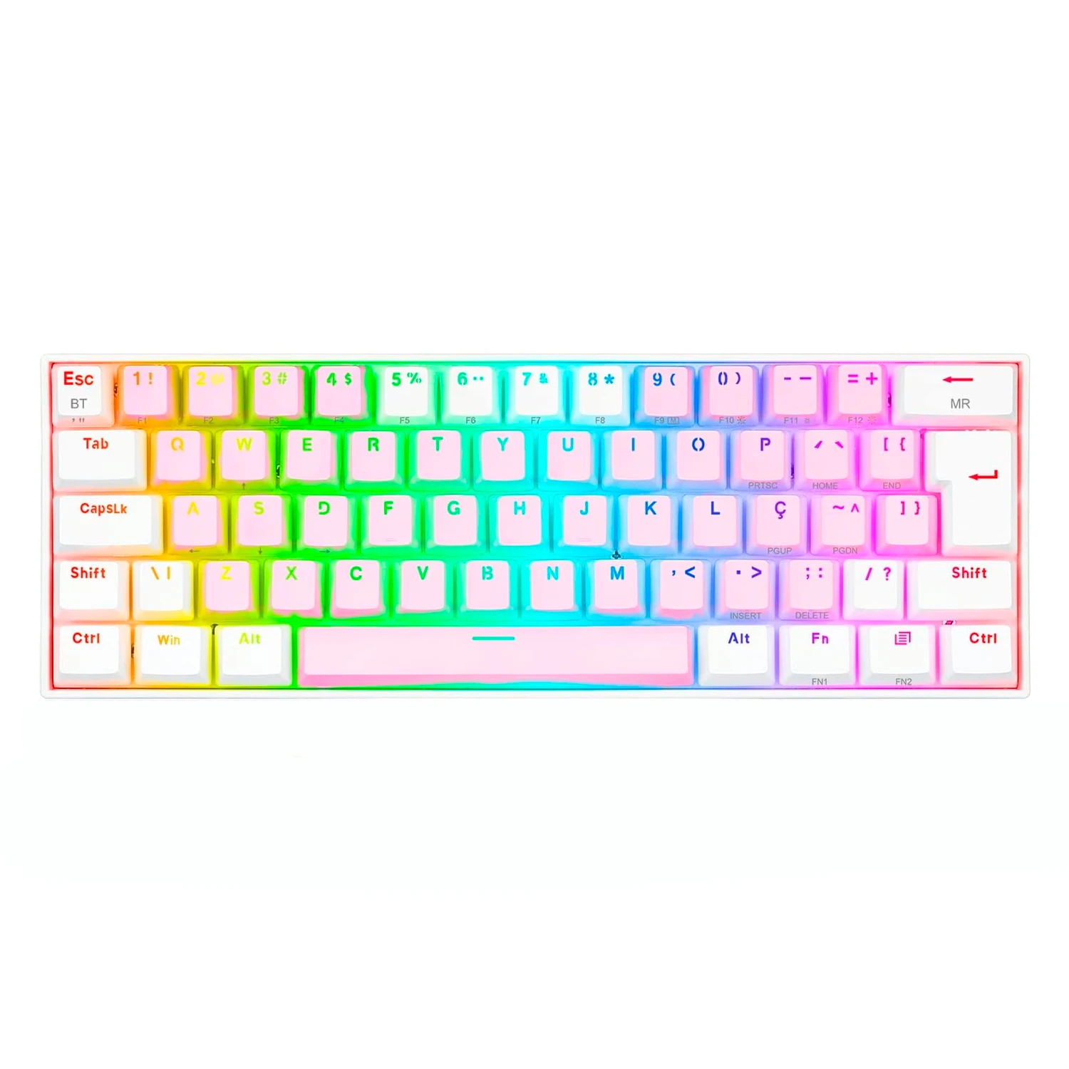 Teclado Gamer Redragon Draconic Pro K530-RGB-PRO RGB Sem Fio - Rosa