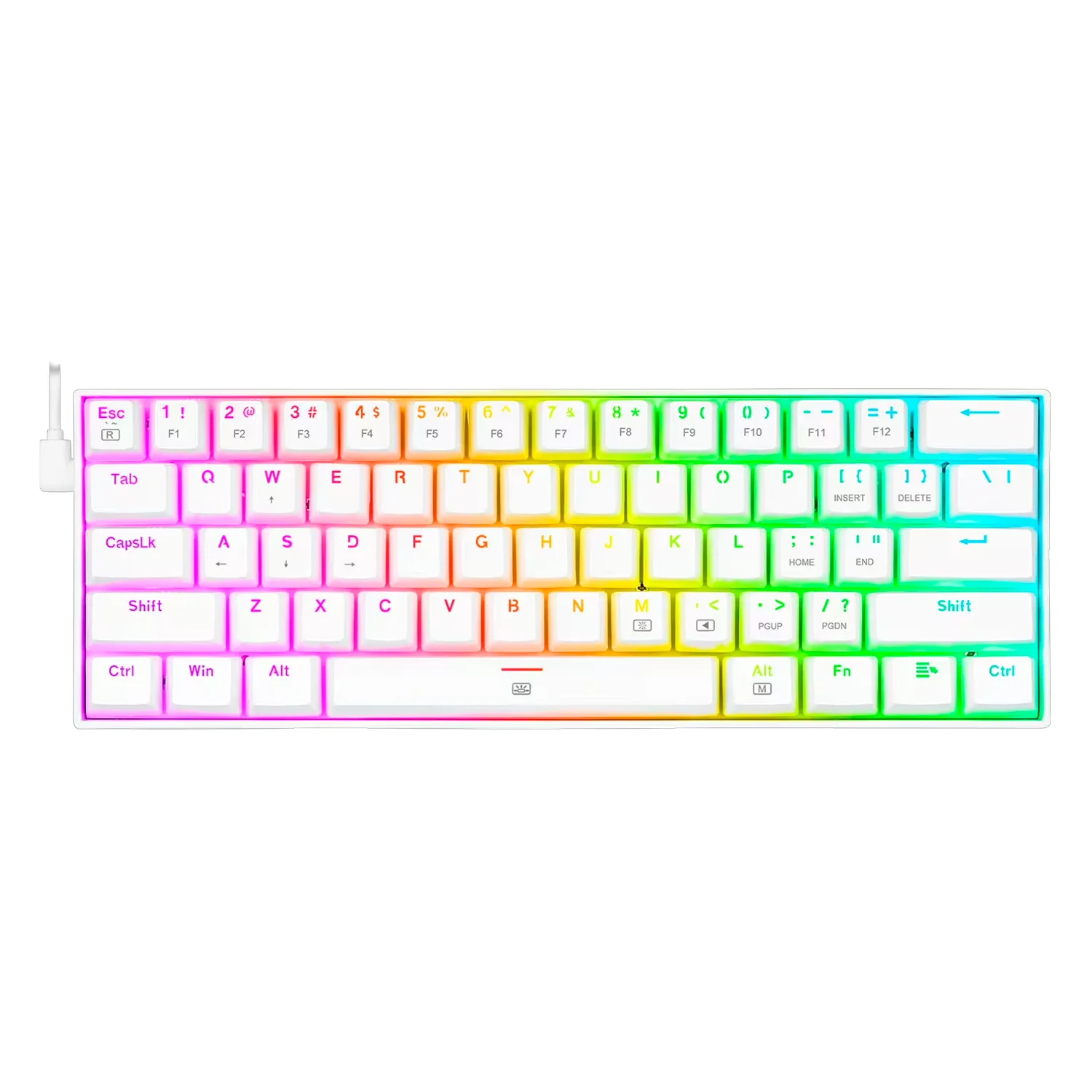 Teclado Gamer Redragon Dragonborn K630W-RGB Switch Red Layout 60% - Branco