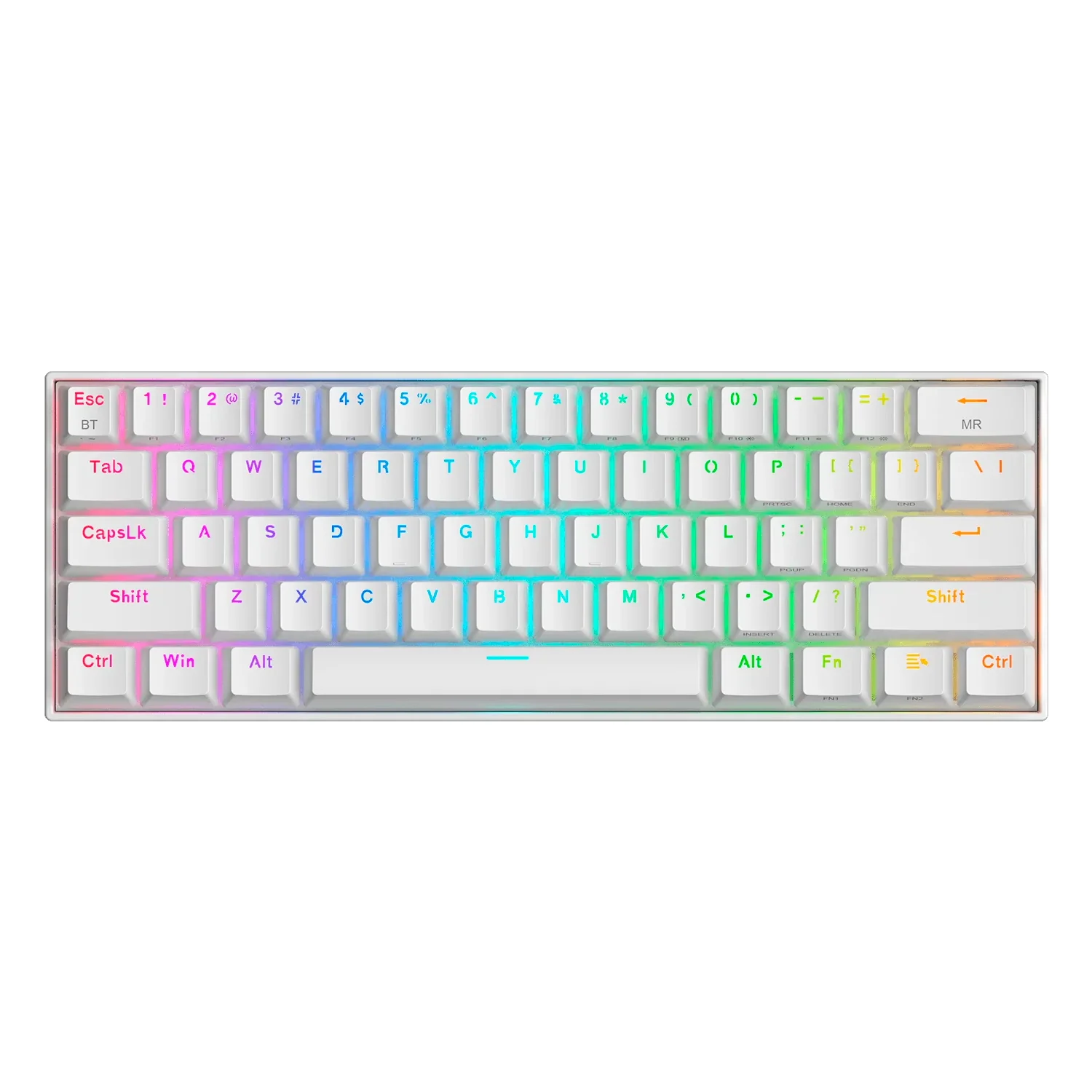 Teclado Gamer Redragon K530W RGB Pro Draconic Sem Fio Inglês - Branco