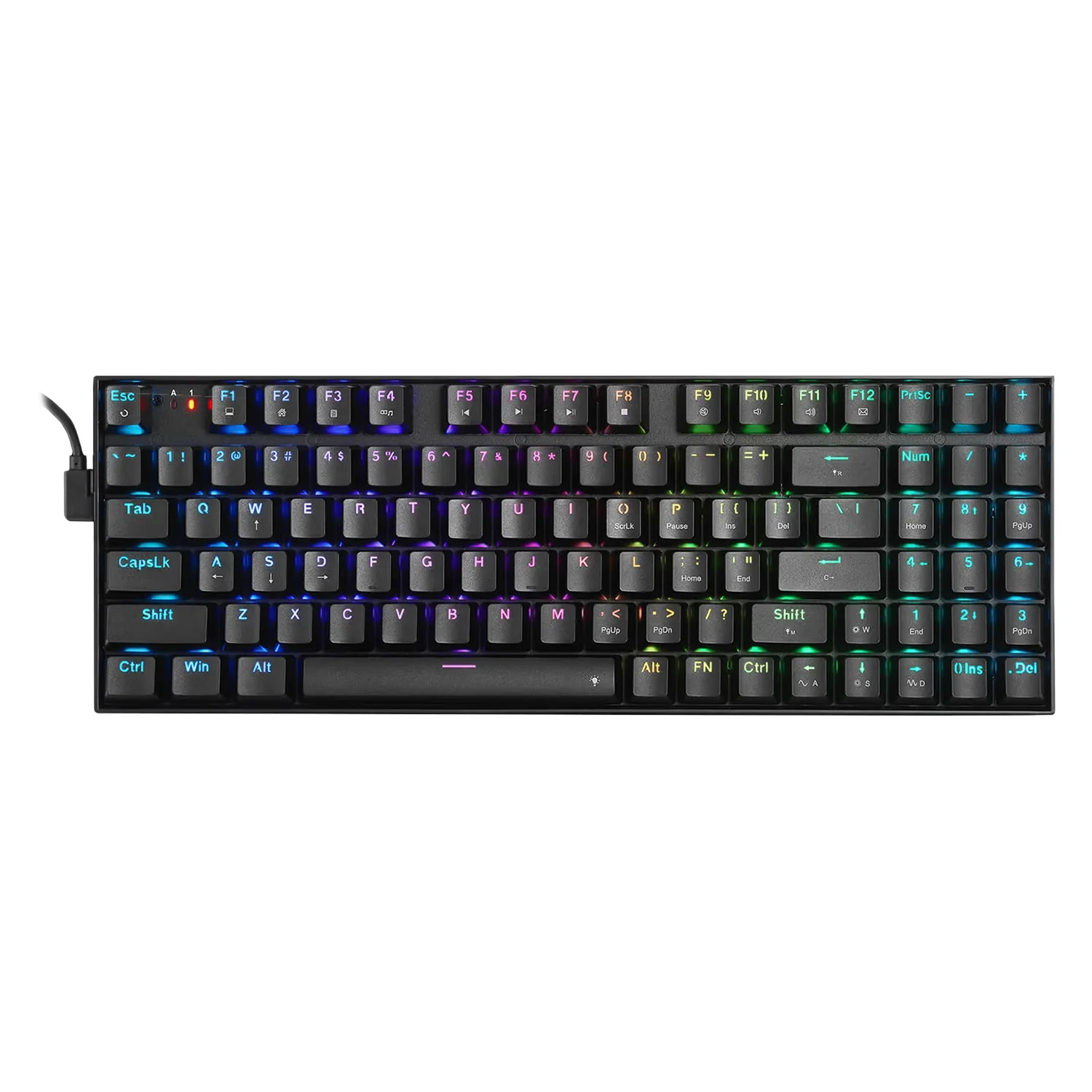 Teclado Gamer Redragon K735 RGB Ghostblade Inglês Sem Fio Inglês - Preto