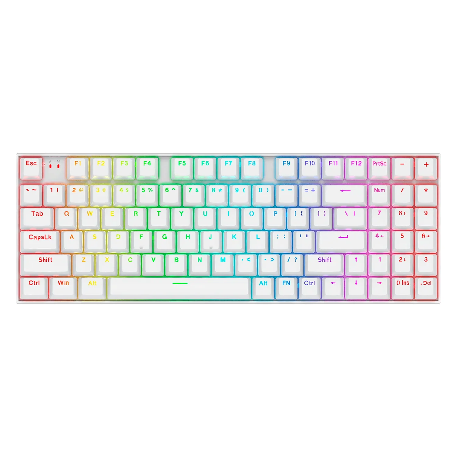 Teclado Gamer Redragon K736W Pro M Nephrite Sem Fio Inglês - Branco
