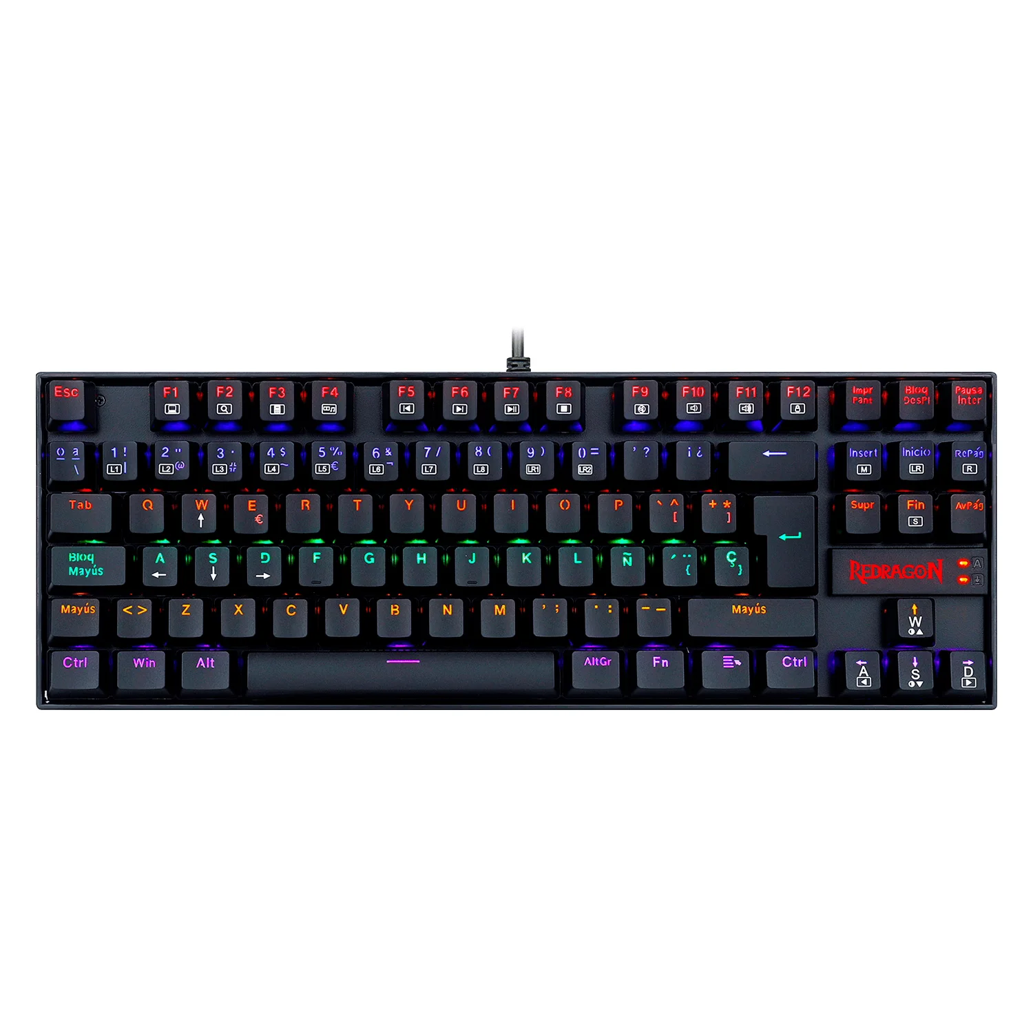 Teclado Gamer Redragon Kumara K552-KR RGB USB - Preto