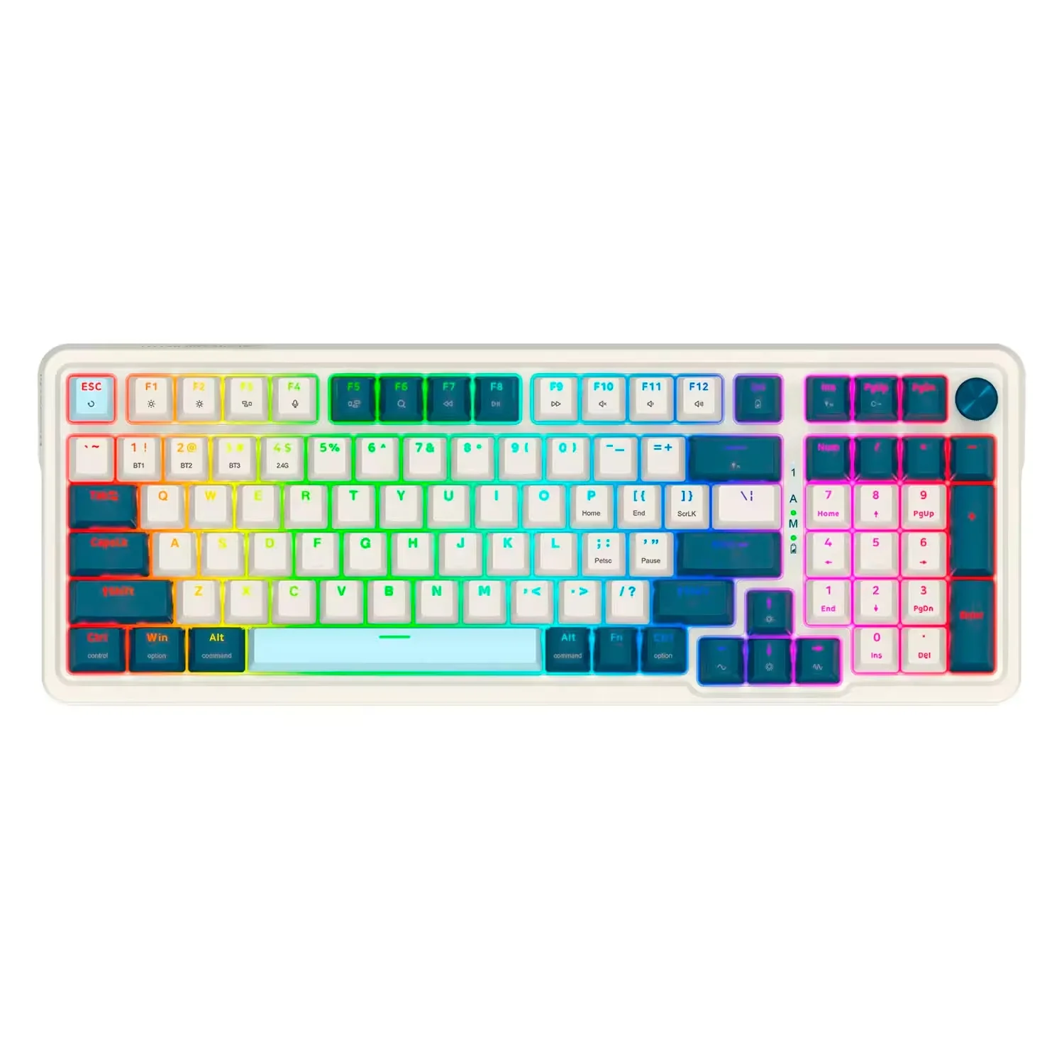 Teclado Gamer Redragon PRO Eisa K686WB RGB Sem Fio - Branco