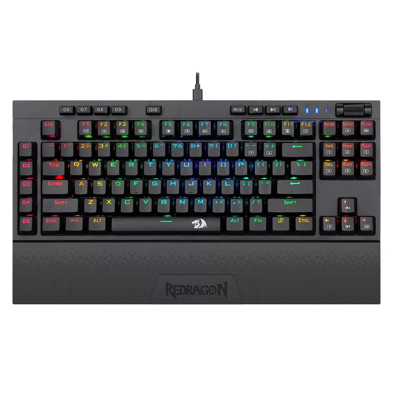 Teclado Gamer Redragon Vishnu K596 RGB Switch Red Sem Fio Wirelees e Wired - Preto