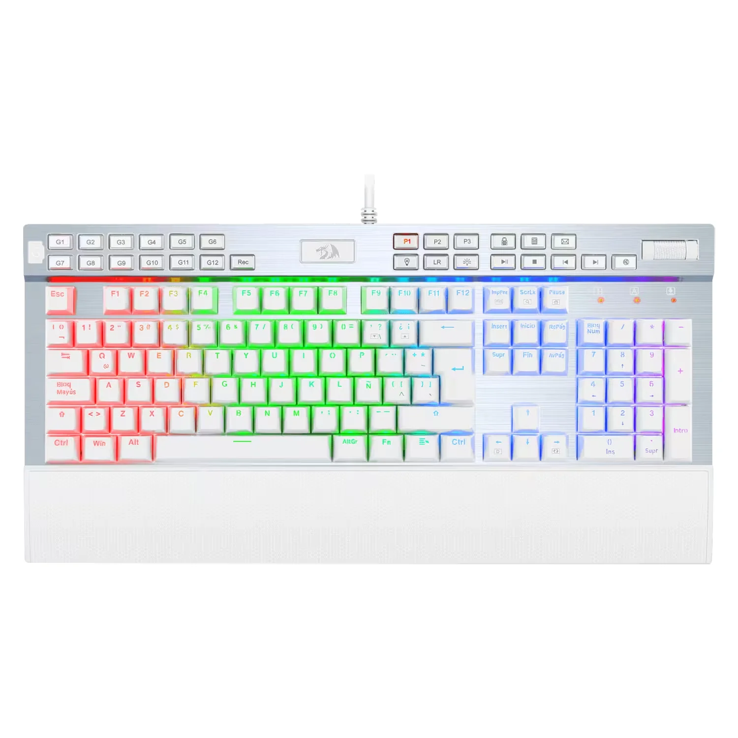 Teclado Gamer Redragon Yama K550W-RGB-1-SP RGB - Branco