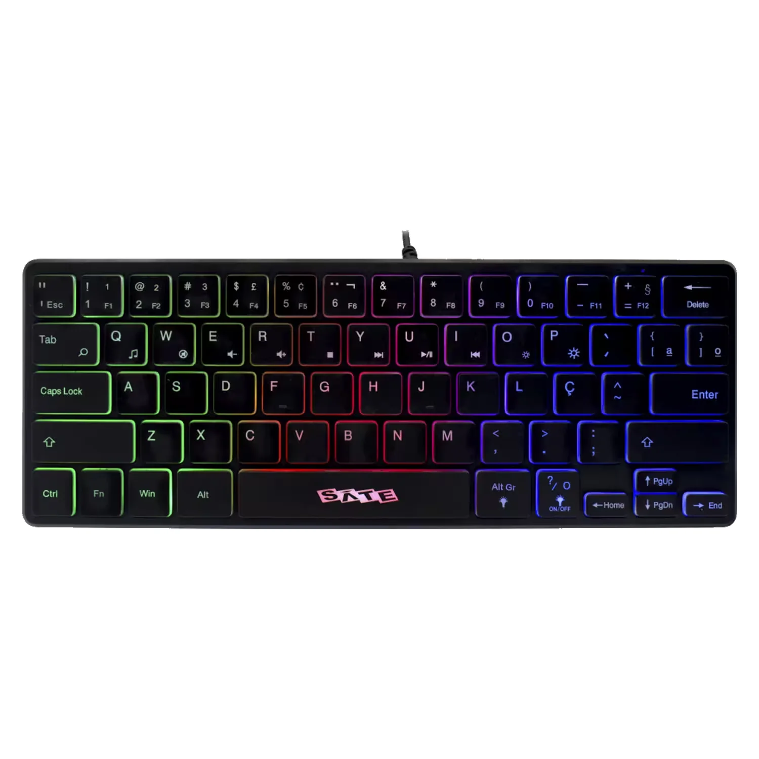 Teclado Gamer Satellite AK-871 RGB Português - Preto